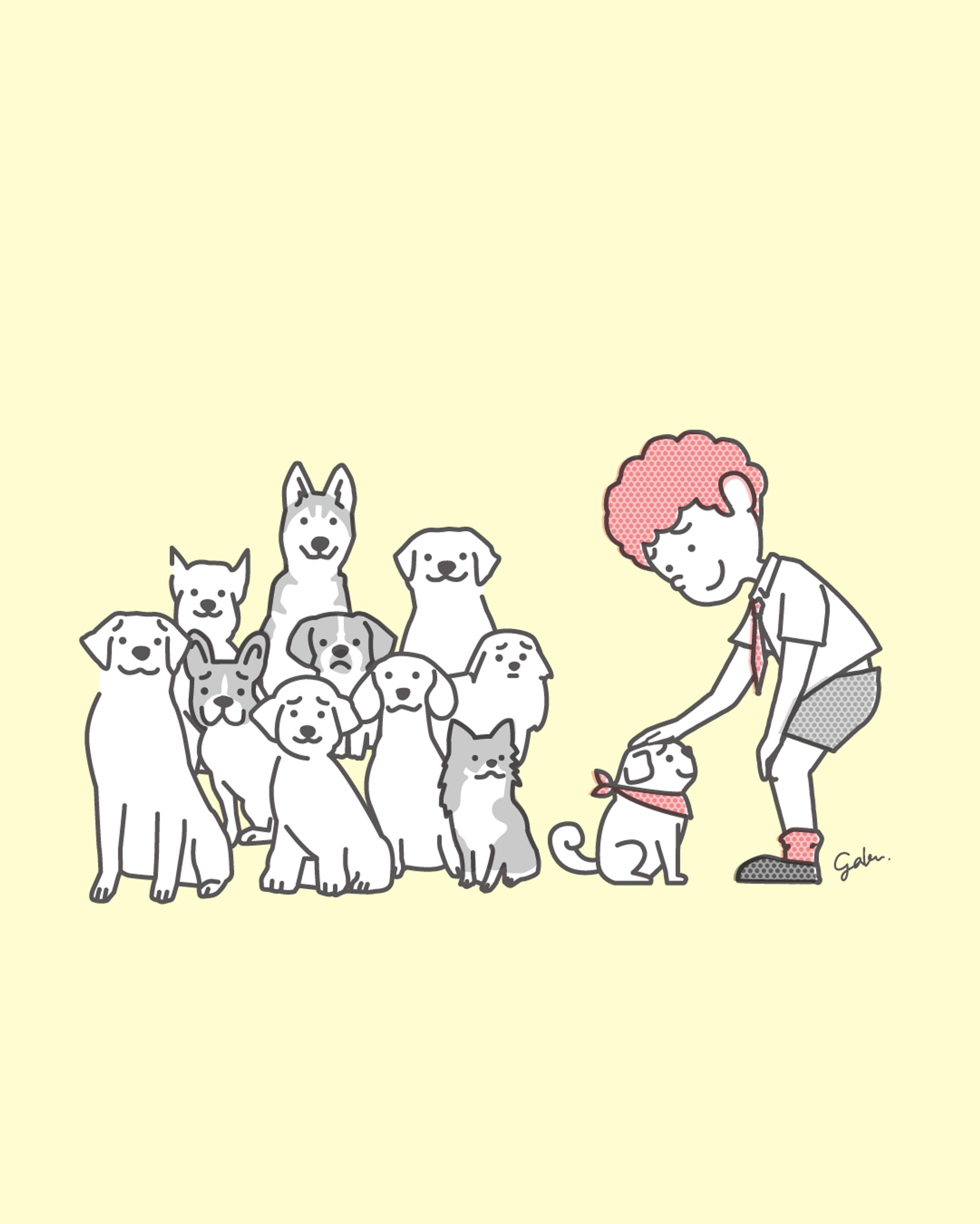 犬・人物イラスト-1