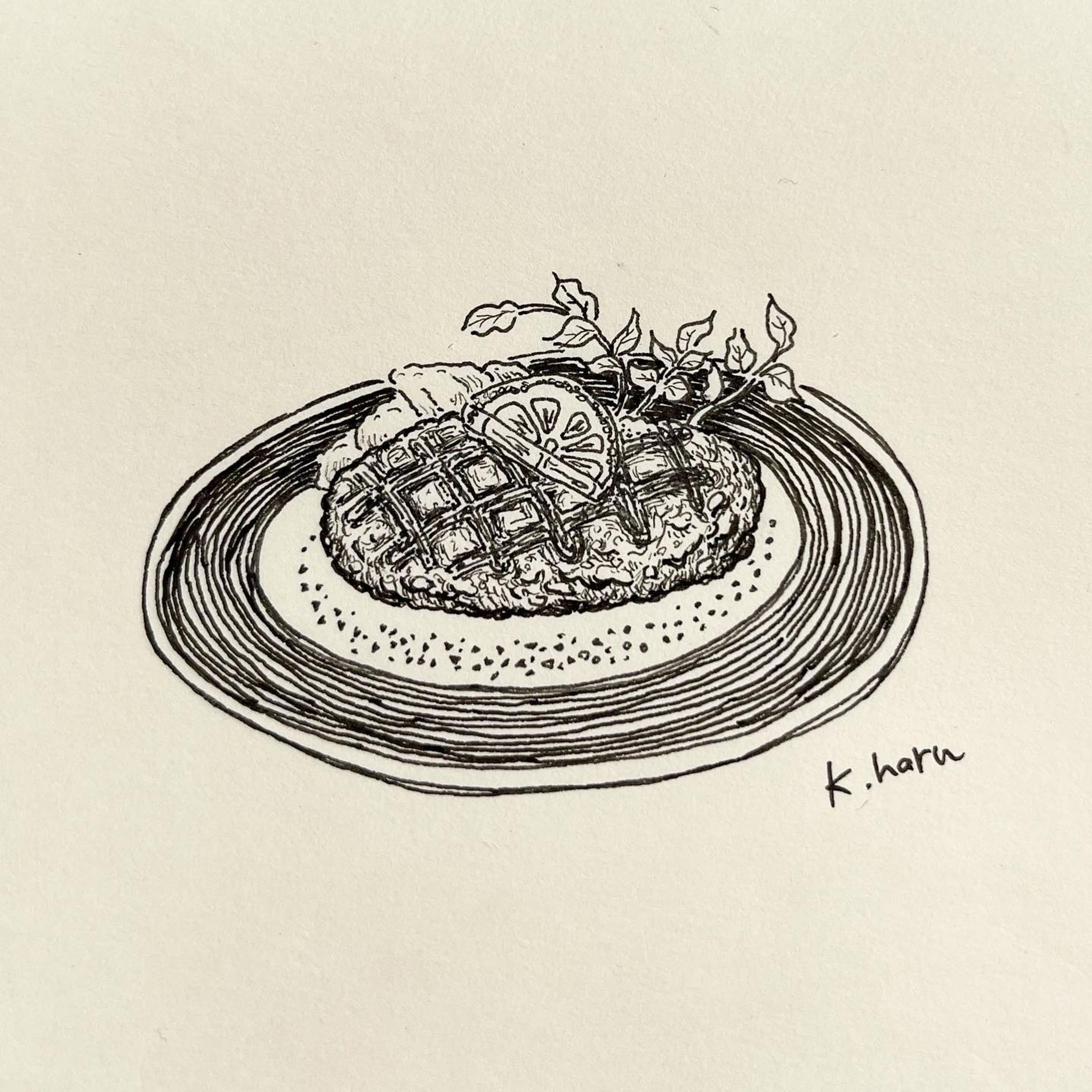 #マグマ塩で食べるハンバーグ 
@bistro_souple さんのディナーに行きたくて描いていたら余計食べたくなってきた。

耐水性のペンを3種類買ってどれが良いか試し.ていたら、
ペンが散乱してどこにどの細さを使ったか記憶にない…😅

#kuroshimaharu_food 

#ハンバーグ #ハンバーグ大好き #ハンバーグ好き #天満橋 #天満橋グルメ 

#フードイラスト #foodinstagram #foodillustration 
#illustration #スケッチ #sketch #drawing #文房具 #stationery #drawing #絵日記 #大阪グルメ #fooddiary  #fooddrawing #pensketch #sketchjournal #ペンスケッチ #スケッチジャーナル #線画 #線画イラスト #挿絵 #カットイラスト #ペン画 
#ドローイング-1