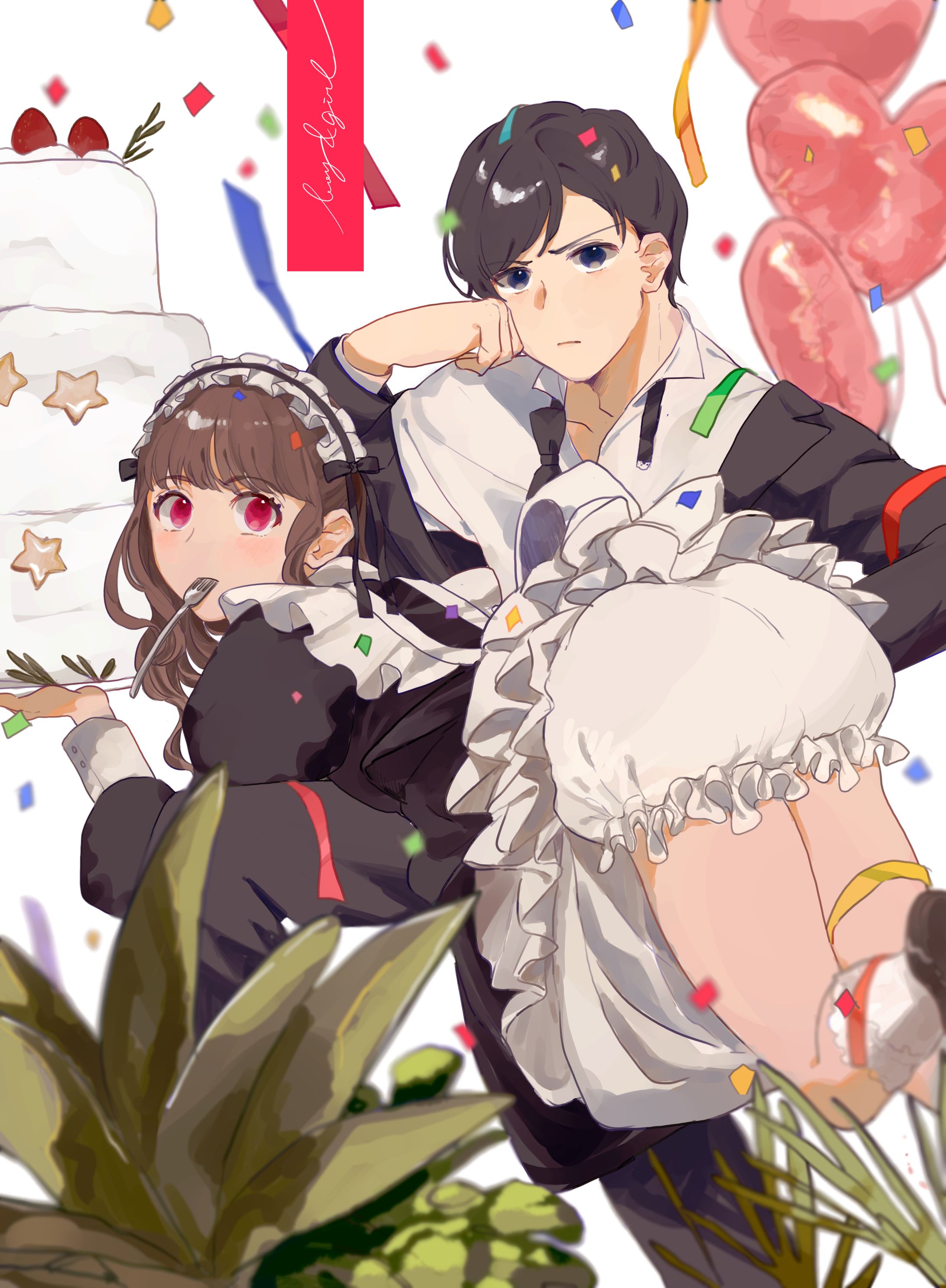メイドさんと執事さん/オリジナルイラスト-1
