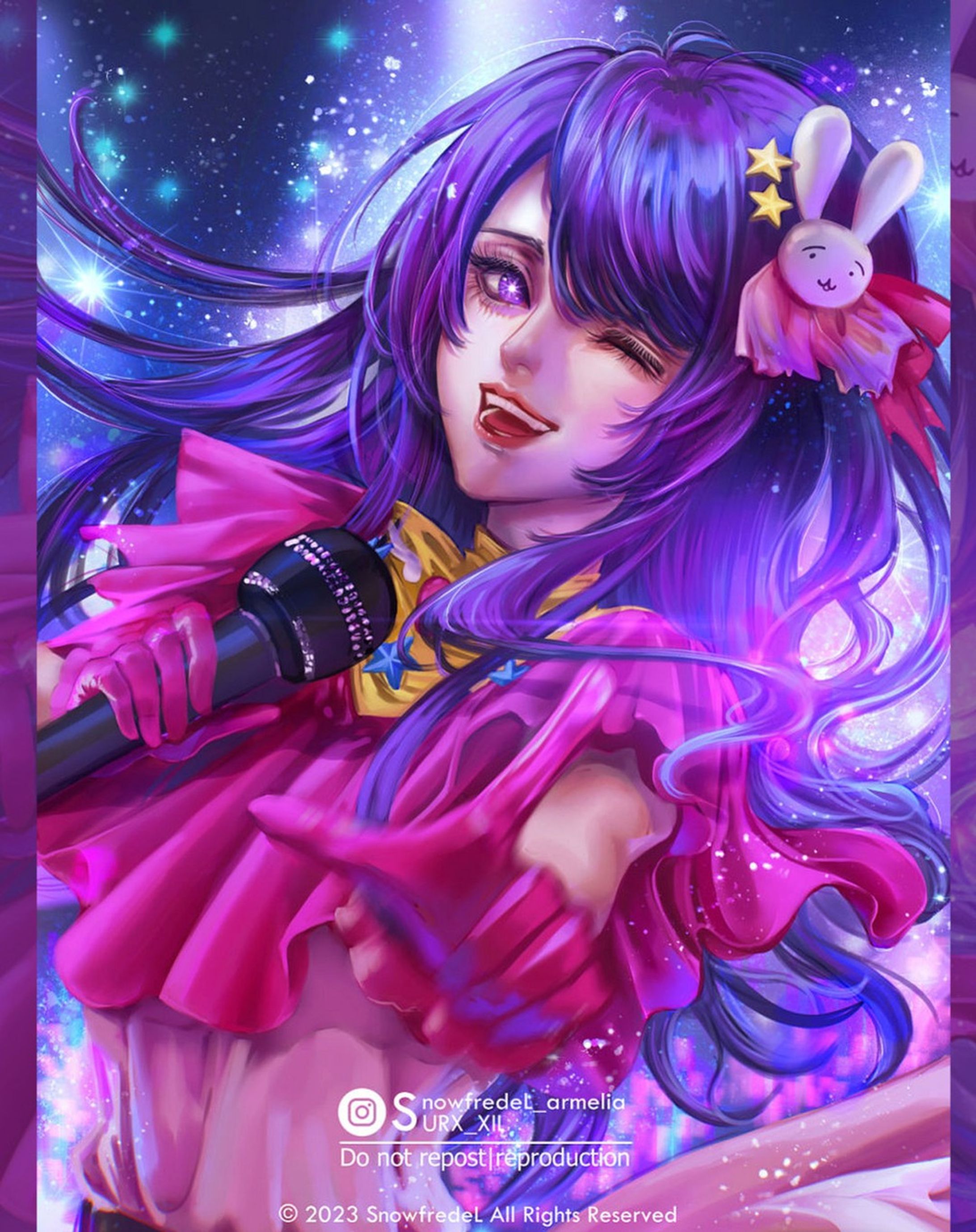 🏵️My thick paint semi-realism style x Fanart 🏵️Oshi no ko: Hoshino Ai 
❤️Save, share, or any support and you will make my day 😇

🌸Do you miss the carousel stay still post?, yes I do. 
Sorry for taking so long for the new picture post since the last one.

🌸It's another long paint, a little more complicated piece I tried with iPad 
(Usual complicate piece I preferred on CSP desktop)
The last reel of this one is not cut in well enough, and I still have more spilted records so I may share more of the shot process later.

 I hope you enjoy it.

🌸Btw if you like this piece, 
You can find a drawing record of this one available on reels "draw with me" session no.
-Draw with me 014: sketching.
-Draw with me 015: Coloring + The Eng translation lyric on screen.

🌸What do you think about this one? let me know in the comment.

💜💜💜💜💜💜💜💜💜

Tags.
Fanart, digital art, character art, semirealism, semirealistic, illustration, illustrator, procreate art, how to, sketch, doodle, speedpaint, art tutorial, drawing, anime, painting, arts, artist, iPad, procreate, brush

 #oshinoko #aihoshino #semirealism #星野アイ #イラスト
 #artprocess #推しの子イラスト #推しの子 #hoshinoai
#fanart #procreateillustration #animedrawing #oshinokofanart #アニメ #procreate
#digitaldrawing #digitalpainting #animefanart #fanartanime #procreatedrawing #digitalart #digitalartist
 #일러스트 #드로잉 #cuteartwork #animegirlkawaii #kawaiiartwork #animeaesthetic
#손그림 #미술-1