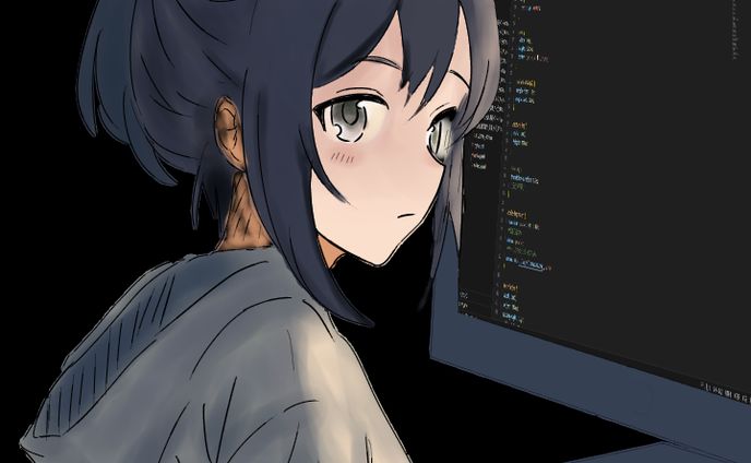 プログラミングをしている少女