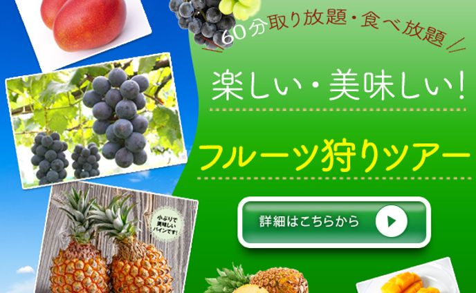 フルーツ狩りをがテーマのバナー