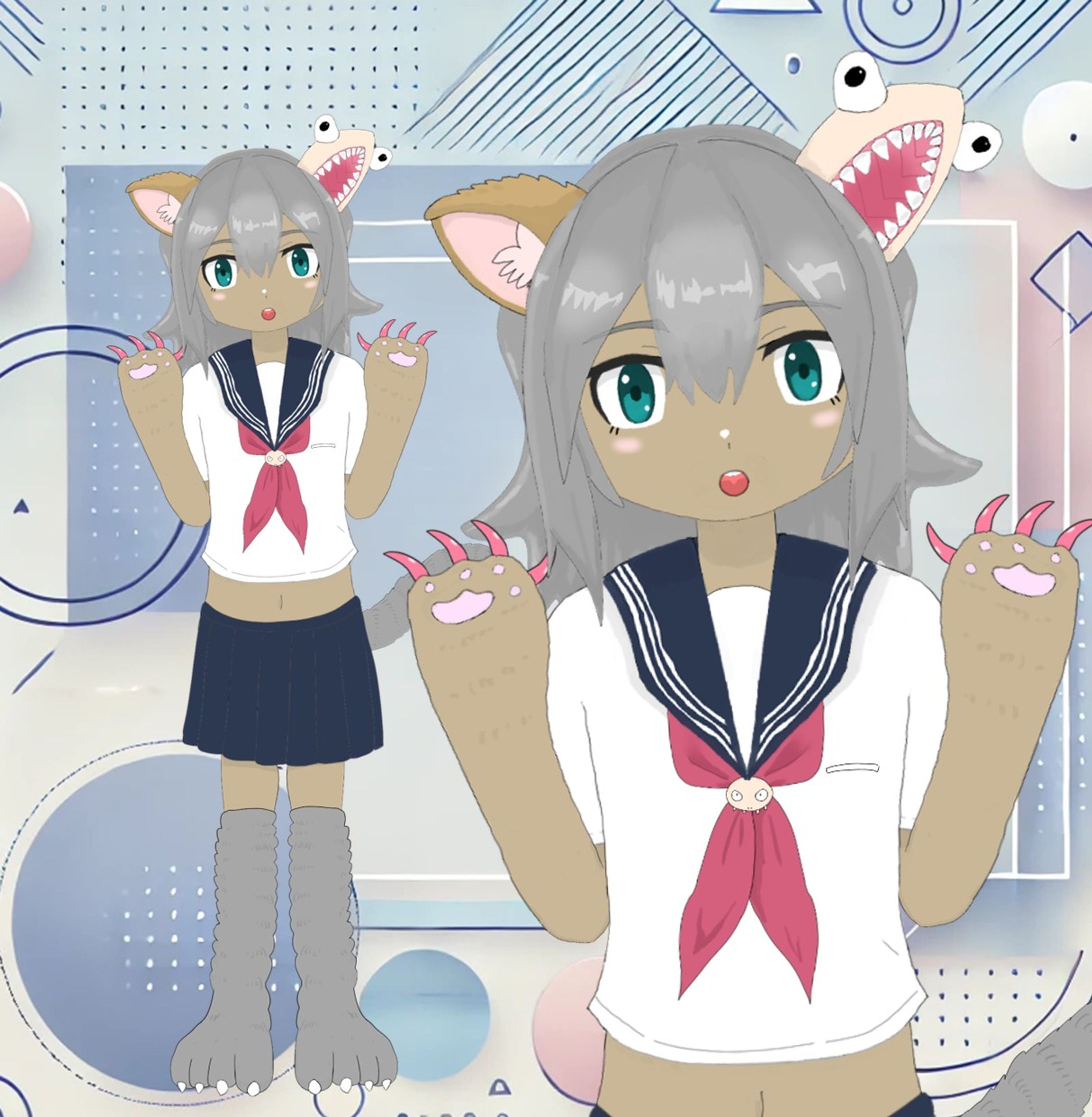 キメラ少女　可動域　表情-1
