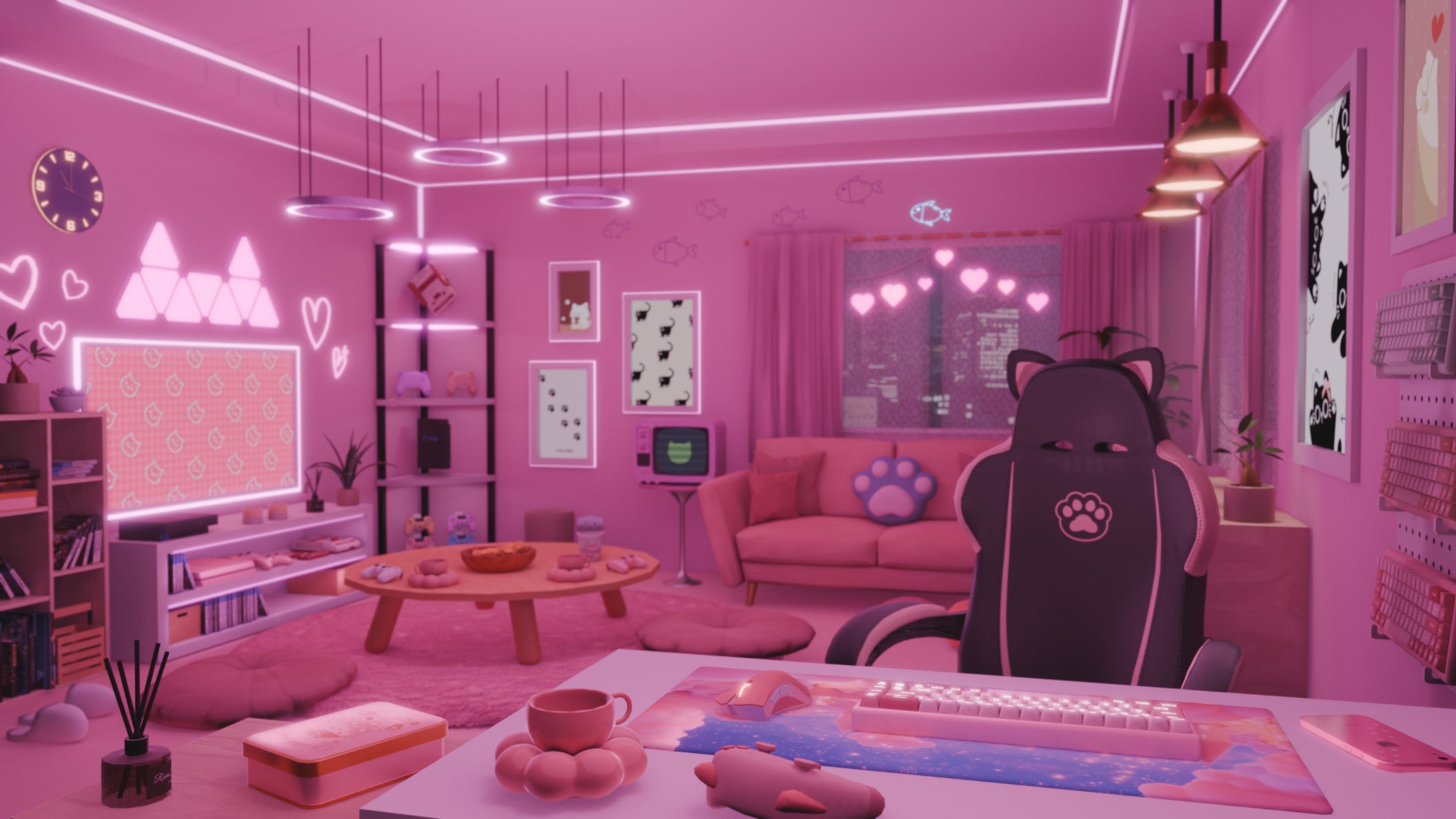 ネコとゲーム部屋-1