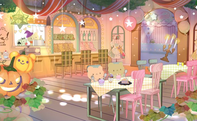 めいぱれカフェ背景 ハロウィンver