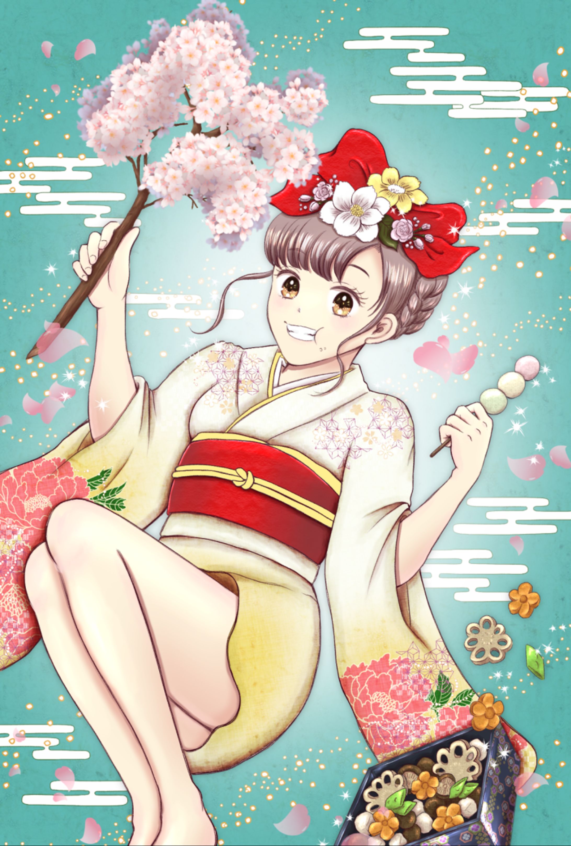 カラーイラスト(少女漫画タッチ）-1