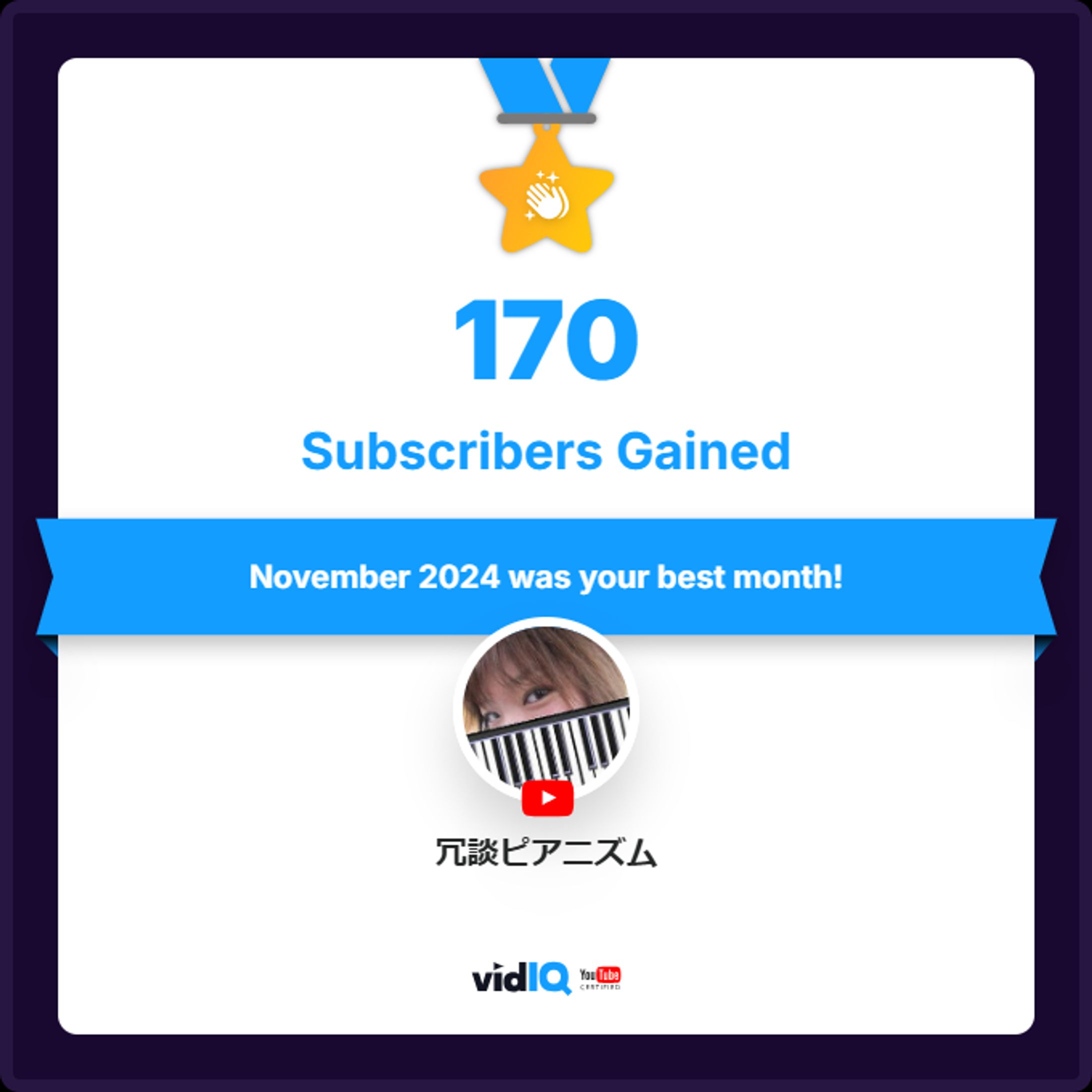 November: 170 subscribers gained, 65,137 views-1