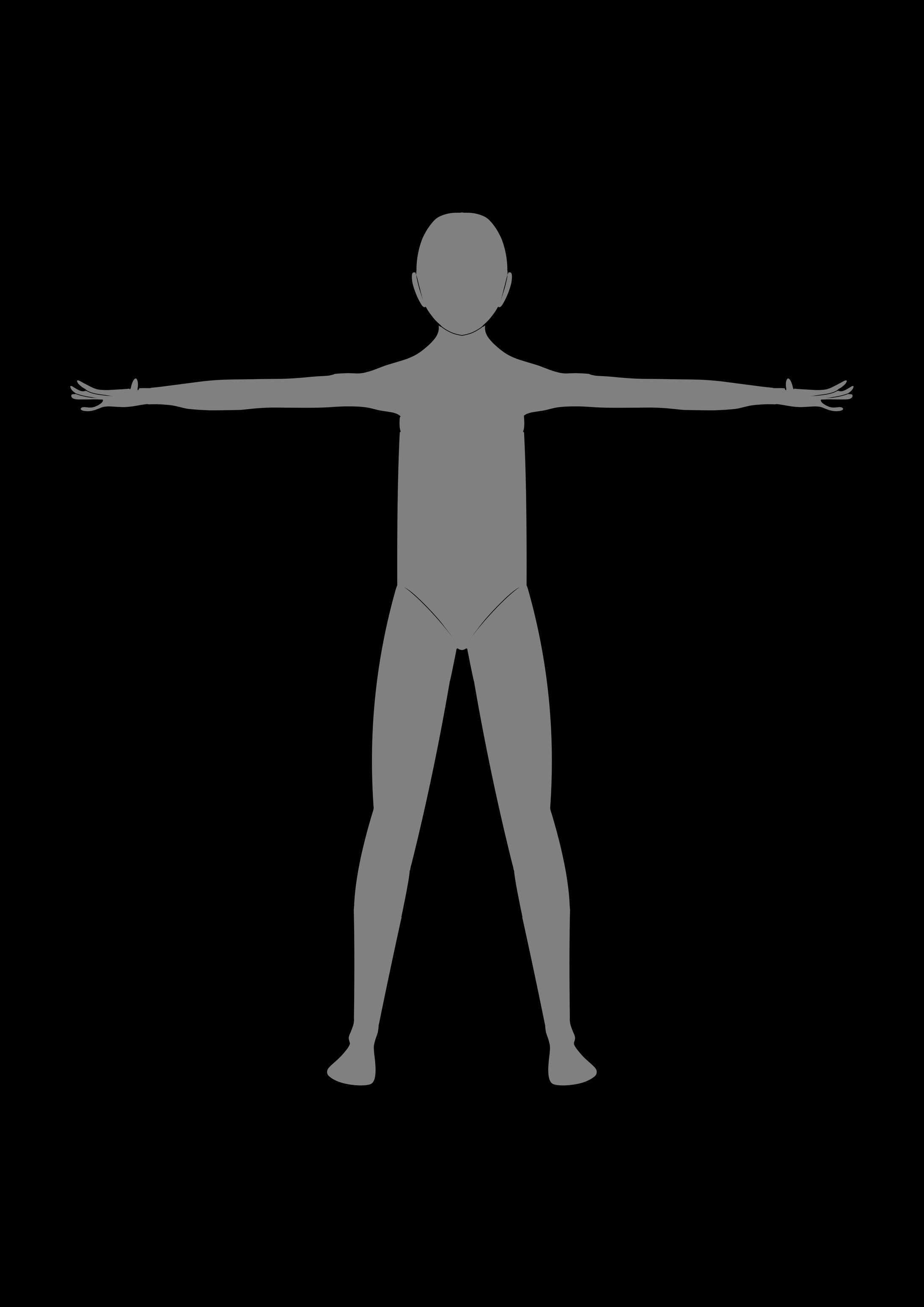 体形　女性 キャラクターデザインシート　2D-1