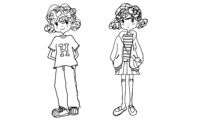 天然パーマの女の子