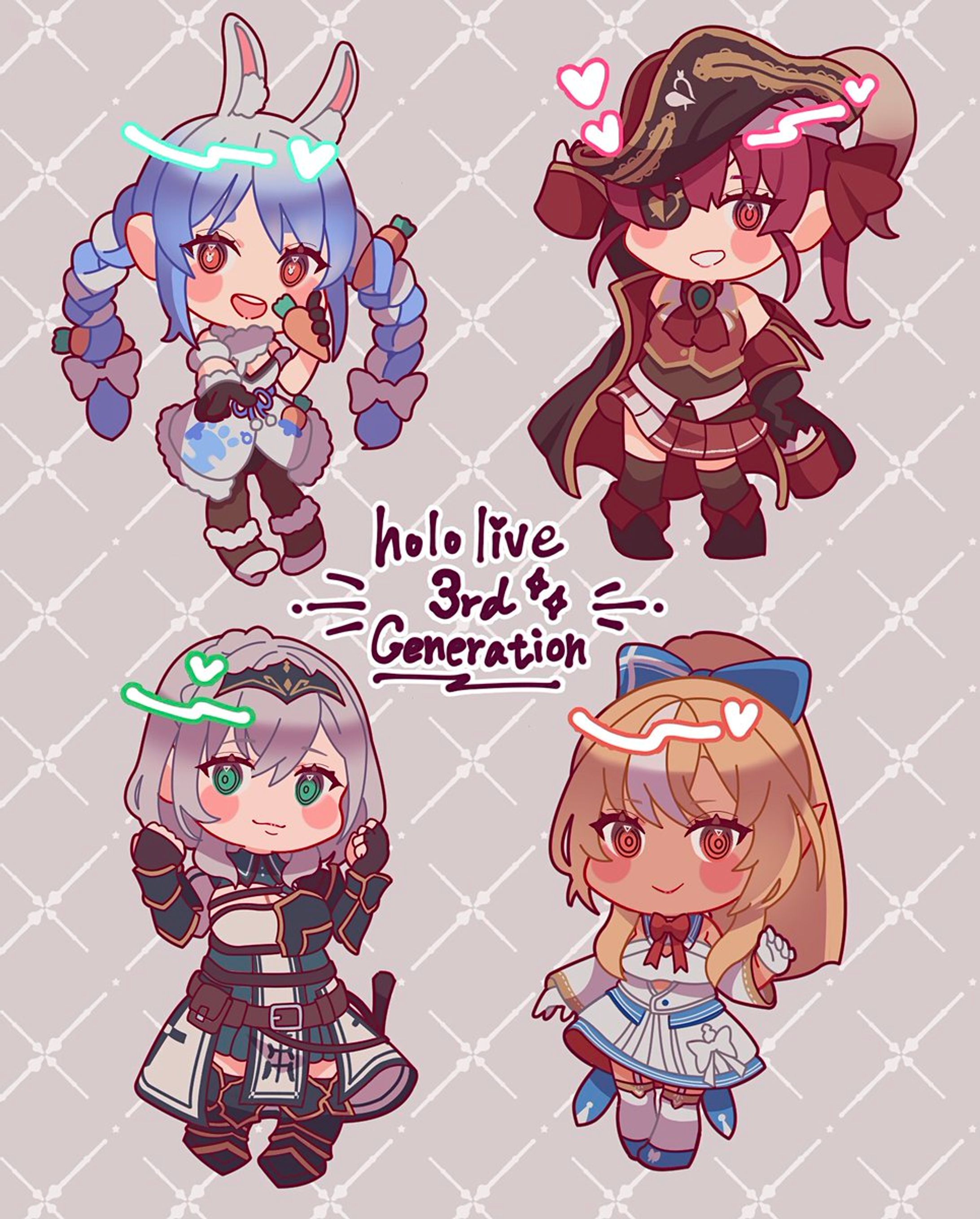 【SDイラスト/FA】ホロライブ3期生-1