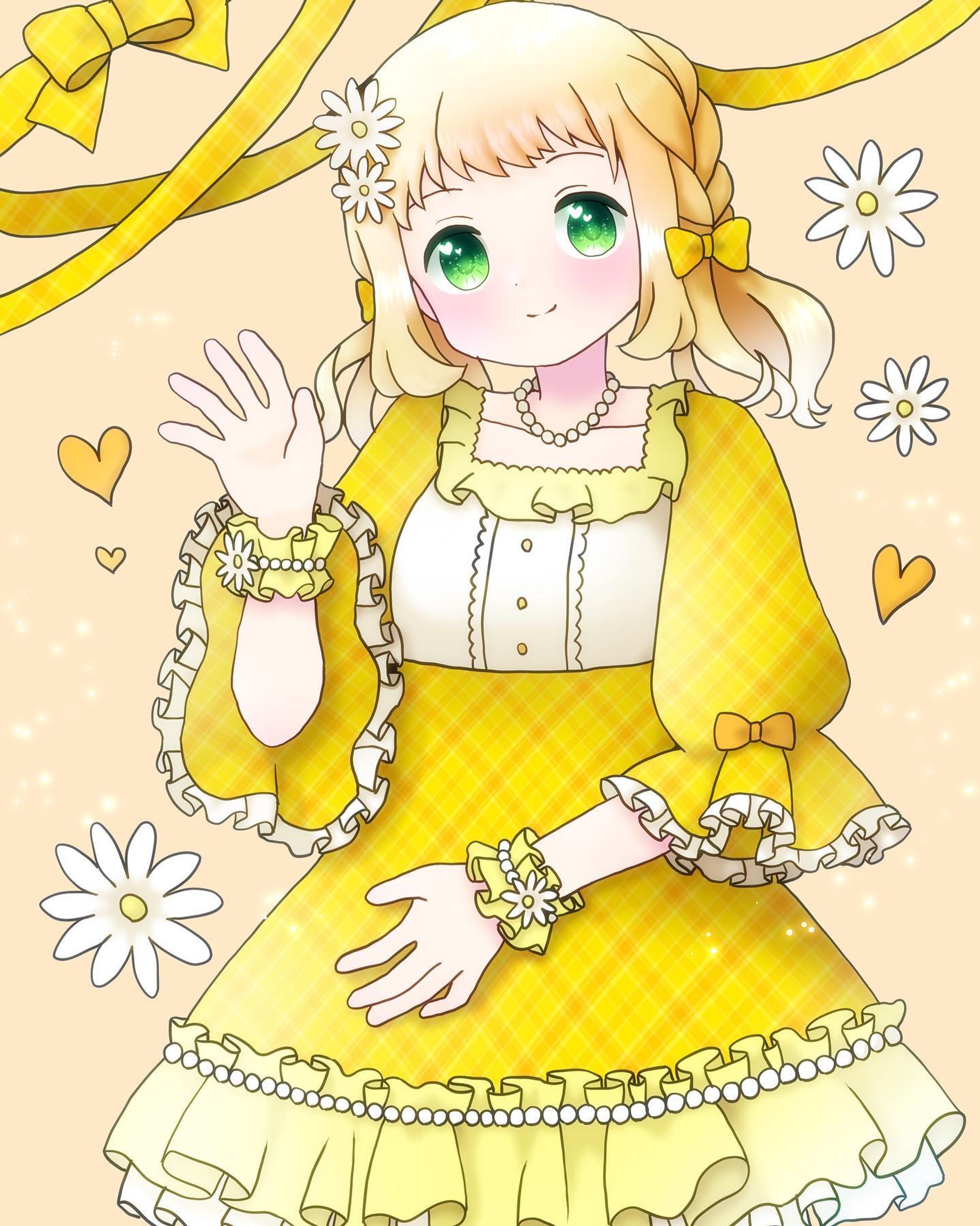 🌼　#イラスト　#お絵描き　#illustration #illust #女の子　#女の子イラスト　#オリジナル　#オリジナルイラスト　#オリジナル絵　#デジタル　#デジタルイラスト　#デジタル絵　#お花　#花　#ロリィタ　#ロリィタファッション　#ロリータ　#ロリータファッション　#リボン　#フリル-1