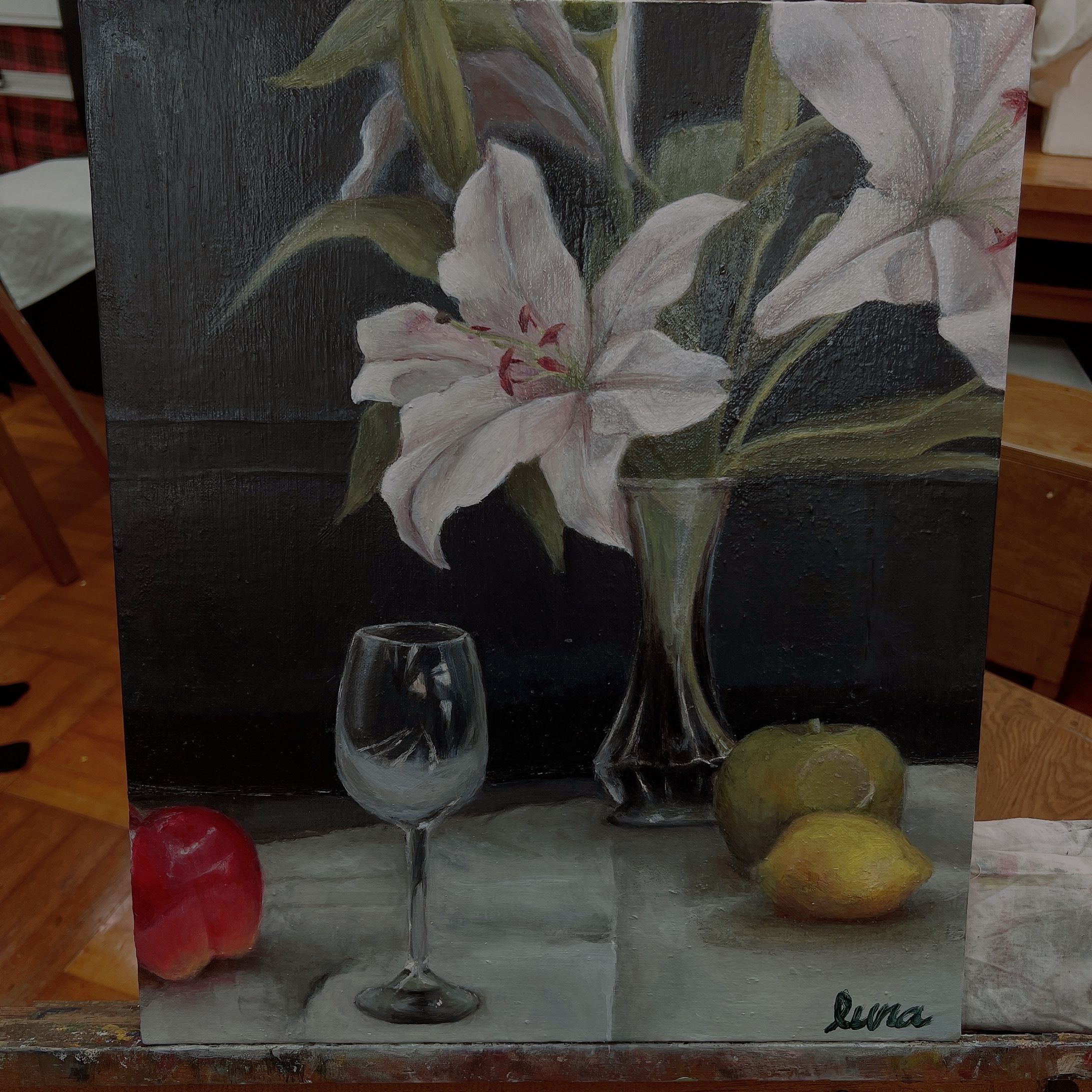 油絵【百合】-1