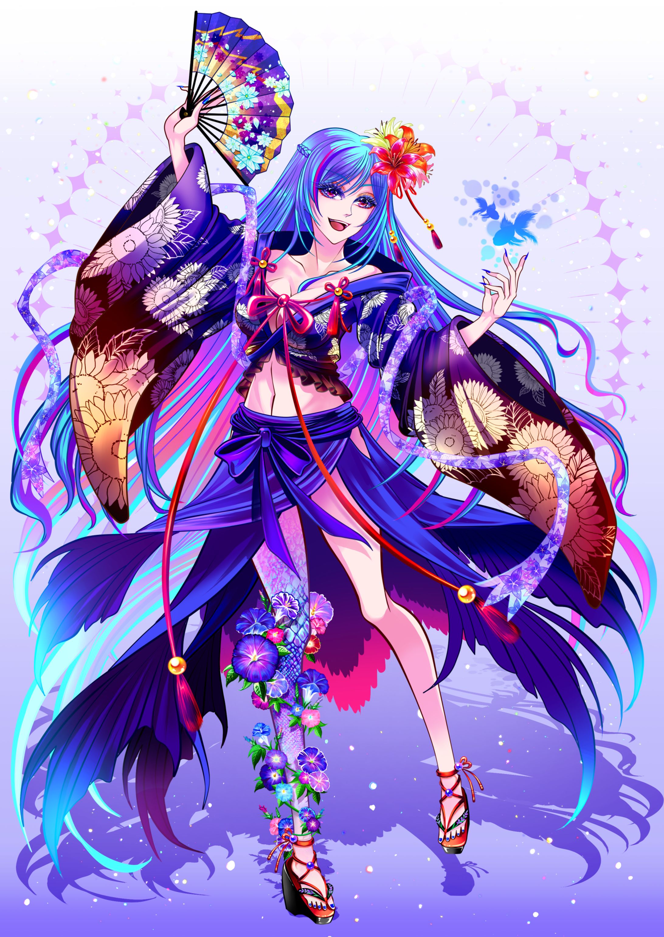 創作イラスト「大暑の巫女」-1