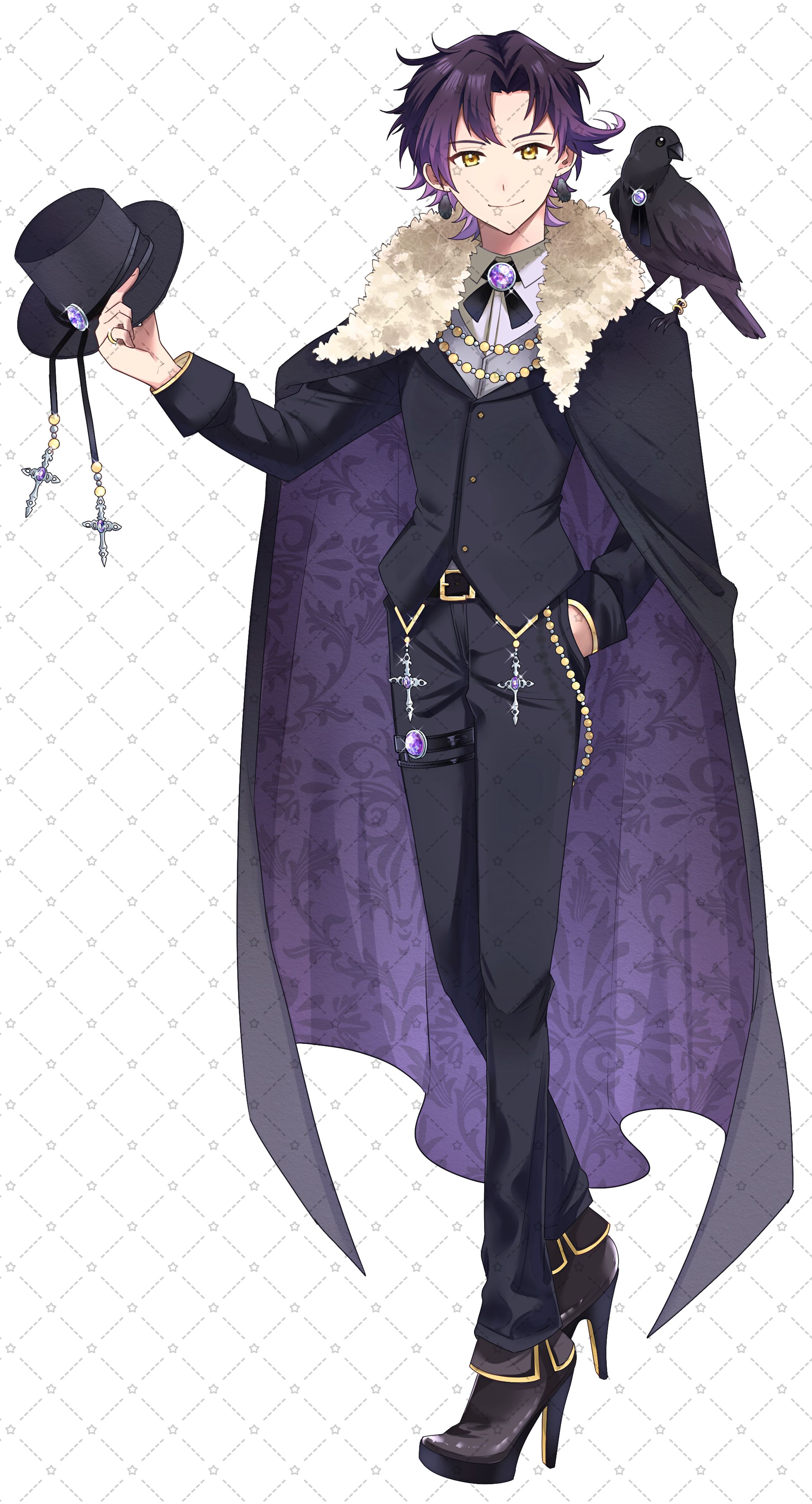 カラスを連れた男性-1