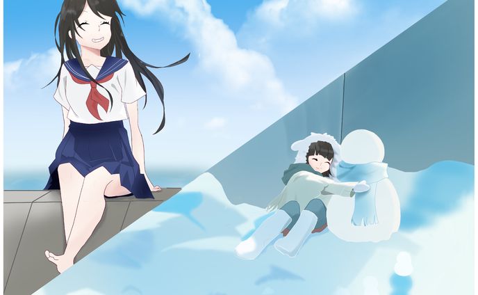 季節と時間を感じるイラスト
