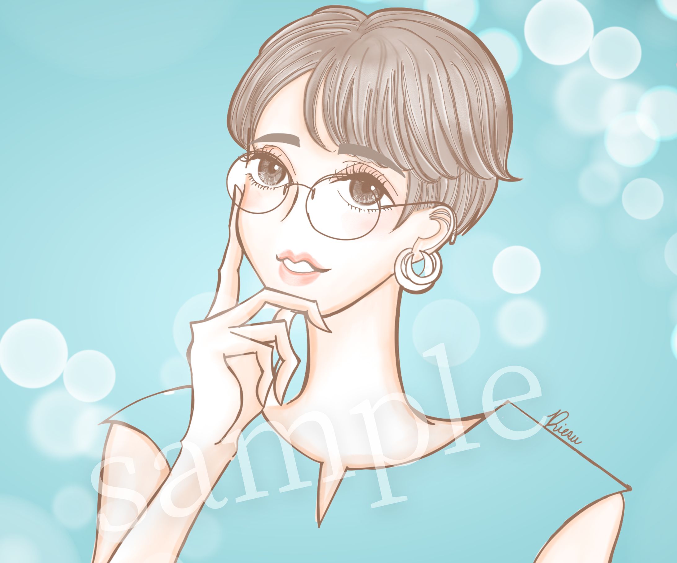 眼鏡のクール女子-1