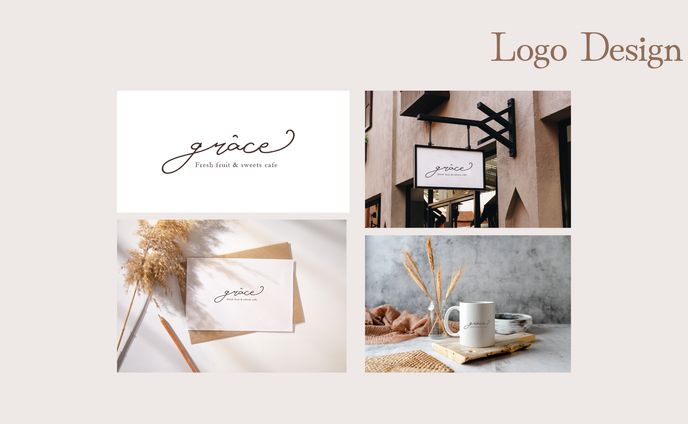 【自主制作】Freshfruit ＆ Sweets cafe 『grâce』ロゴ