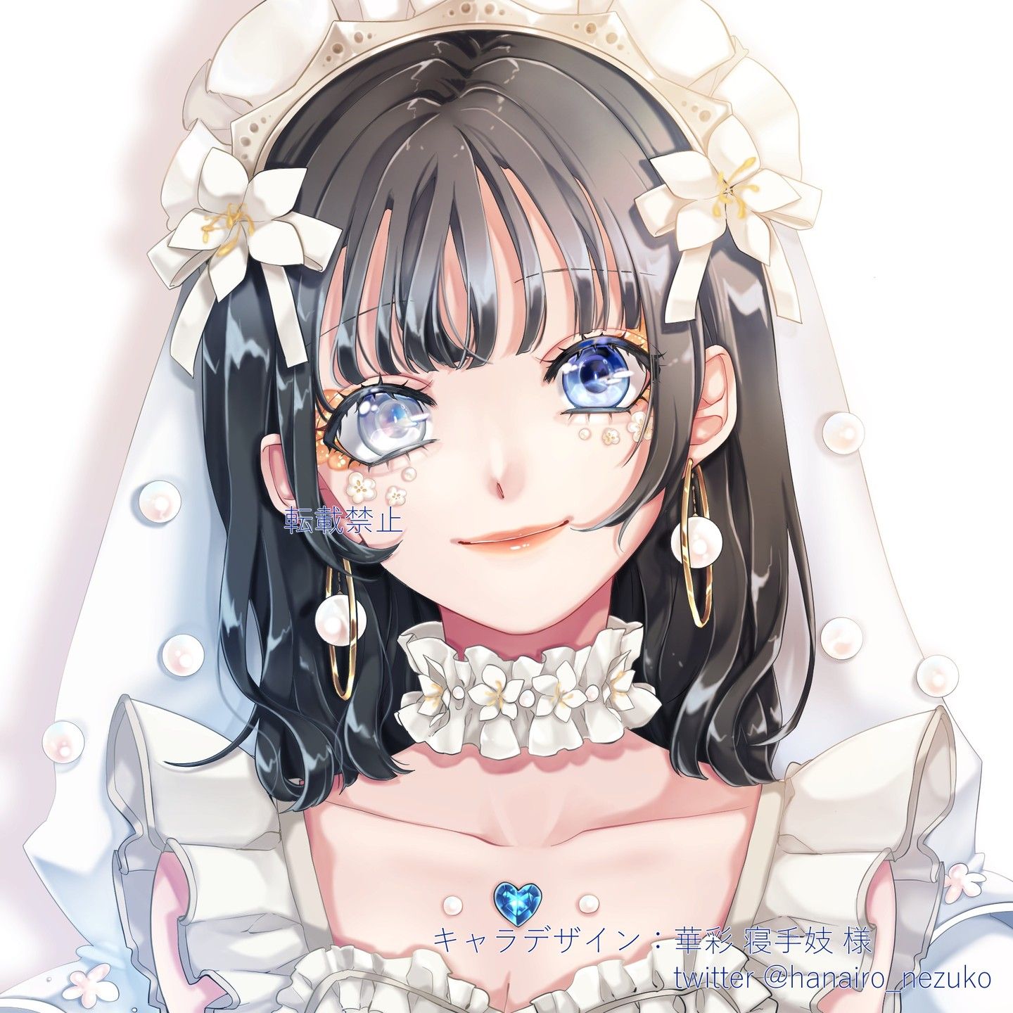 華彩 寝手妓さんからキャラクターデザインをお借りして女の子を描き