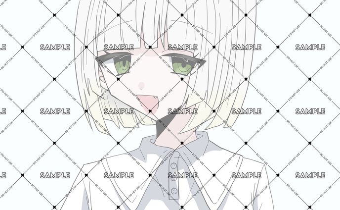 姫カットボブの垂れジト目女の子（依頼品）
