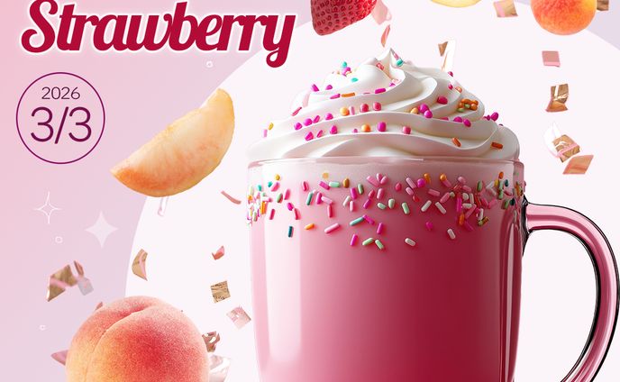 🍑ピーチ&ストロベリードリンク販促用バナー