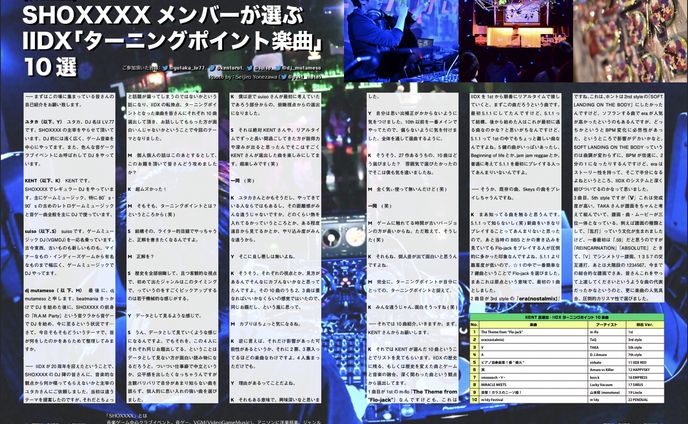 インタビューWeb記事「SHOXXXXメンバーが選ぶ IIDX「ターニングポイント楽曲」 10選」