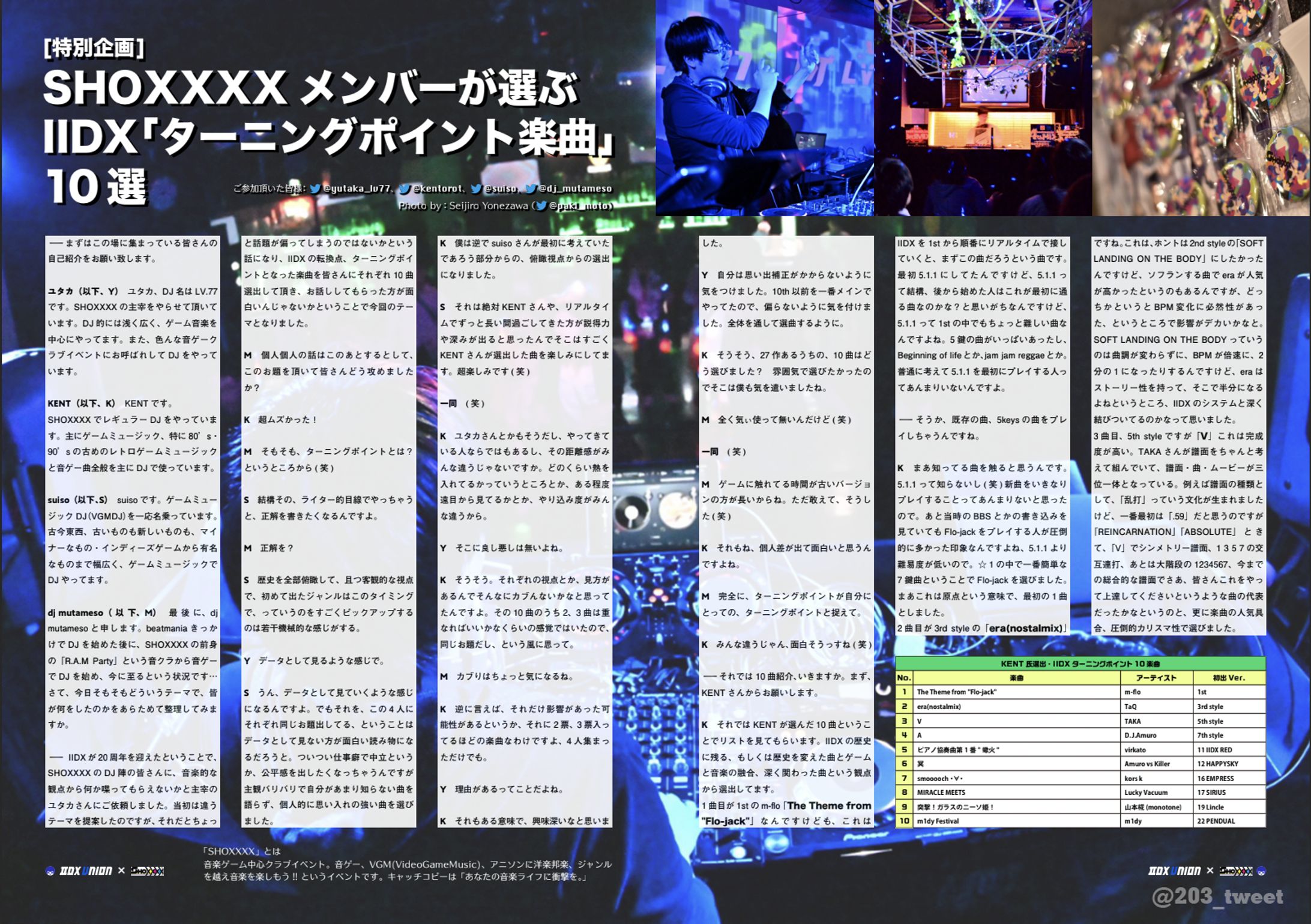 インタビューWeb記事「SHOXXXXメンバーが選ぶ IIDX「ターニングポイント楽曲」 10選」-1