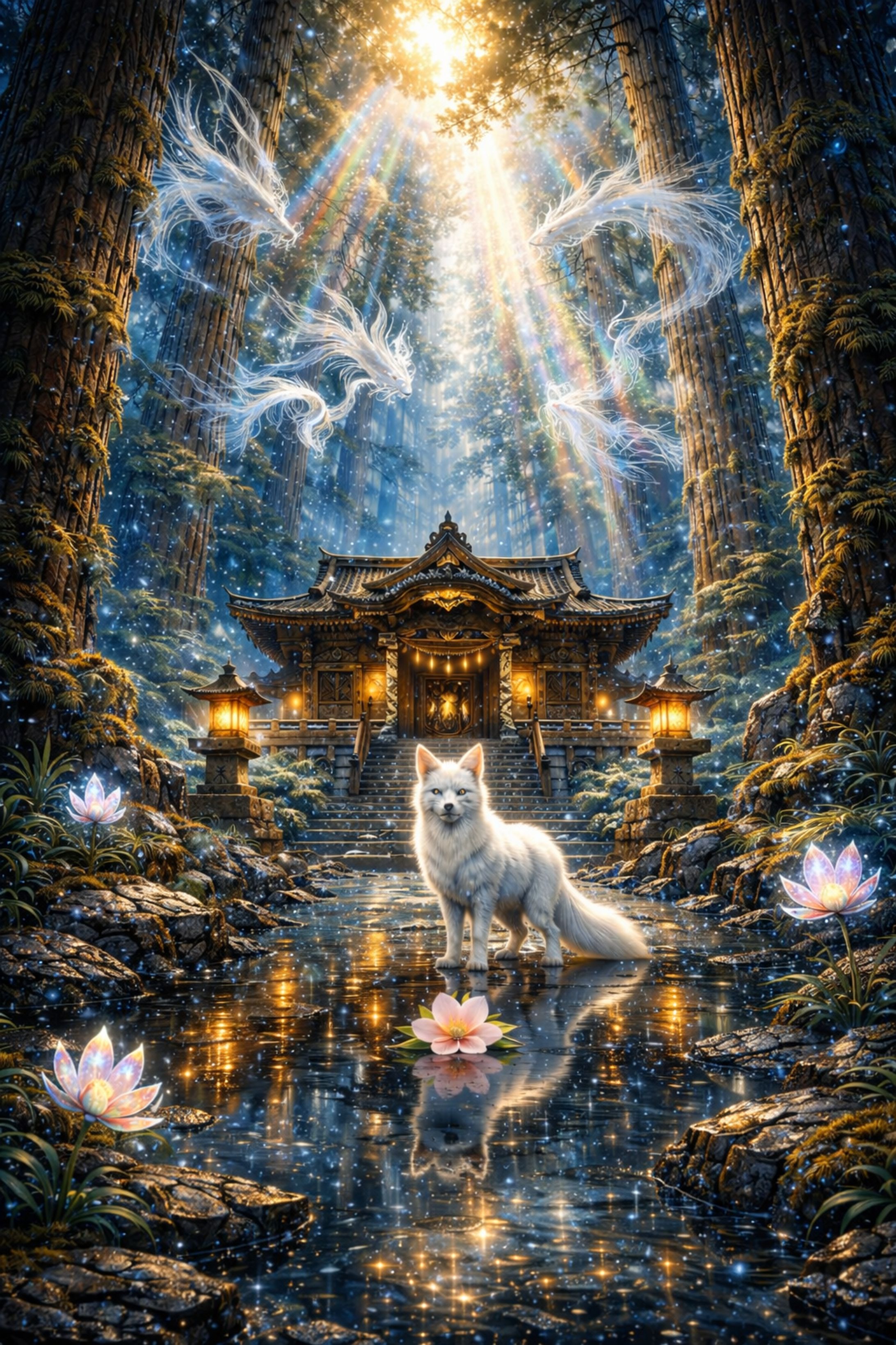 幻想的な山奥の古いお寺-1