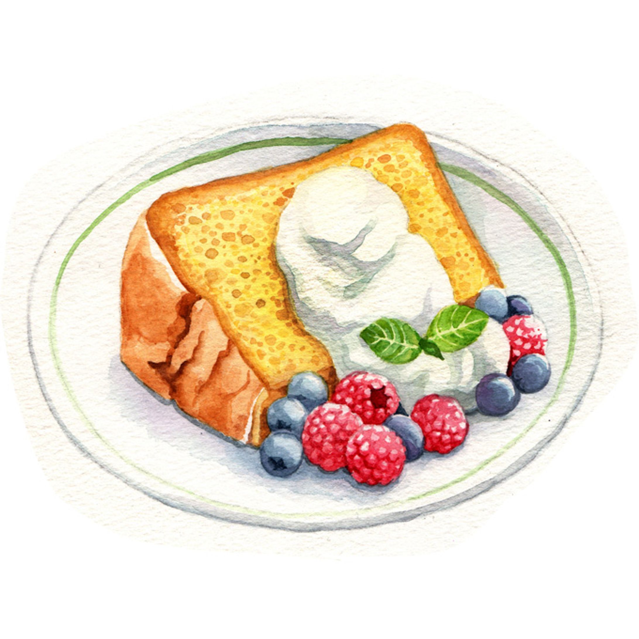 水彩イラスト　シフォンケーキ-1