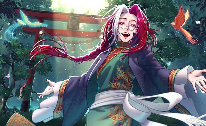 【ご依頼】極楽鳥 華 様/ ２周年・生誕記念配信用サムネイラスト