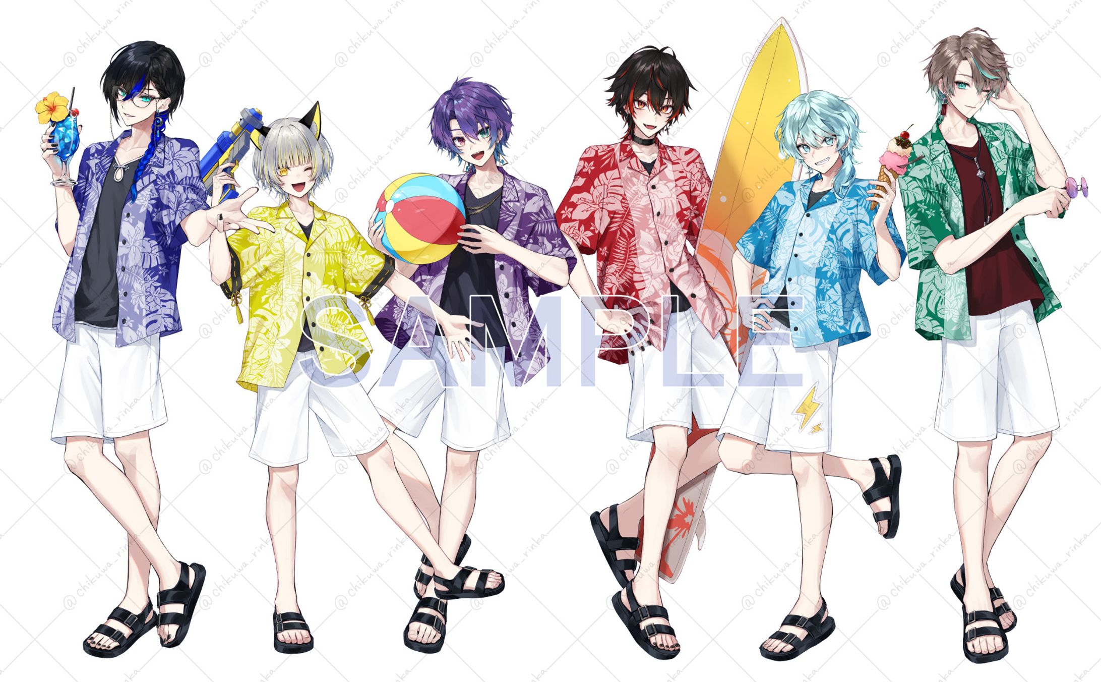 REZONIX様 歌ってみた・夏グッズ用イラスト-1