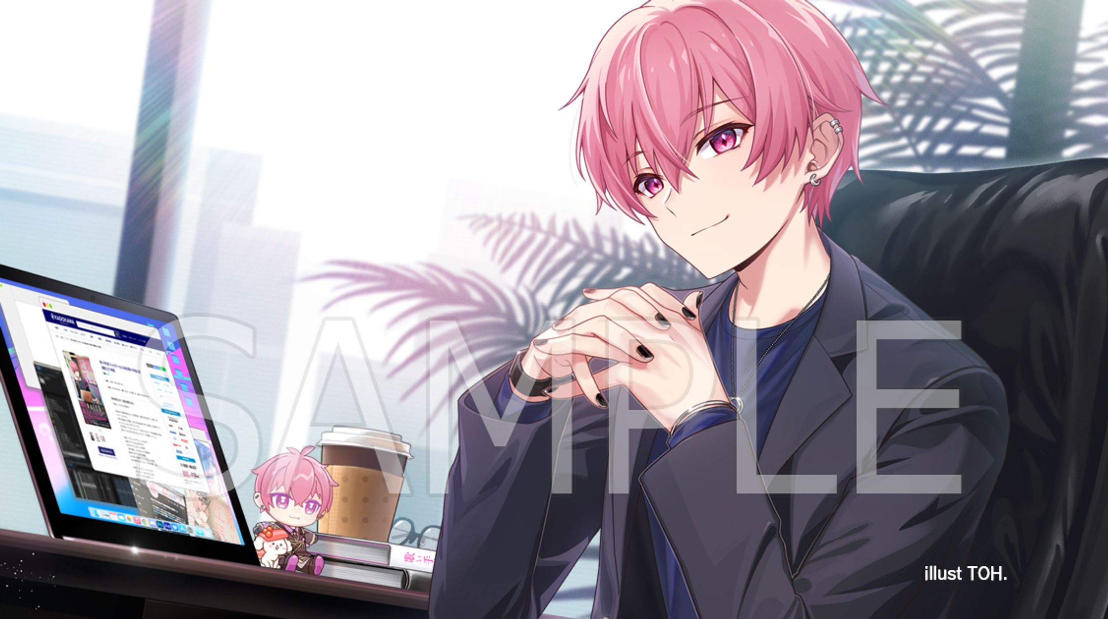 【書籍】『歌い手社長』7.15万部突破記念キャンペーン用イラスト-1
