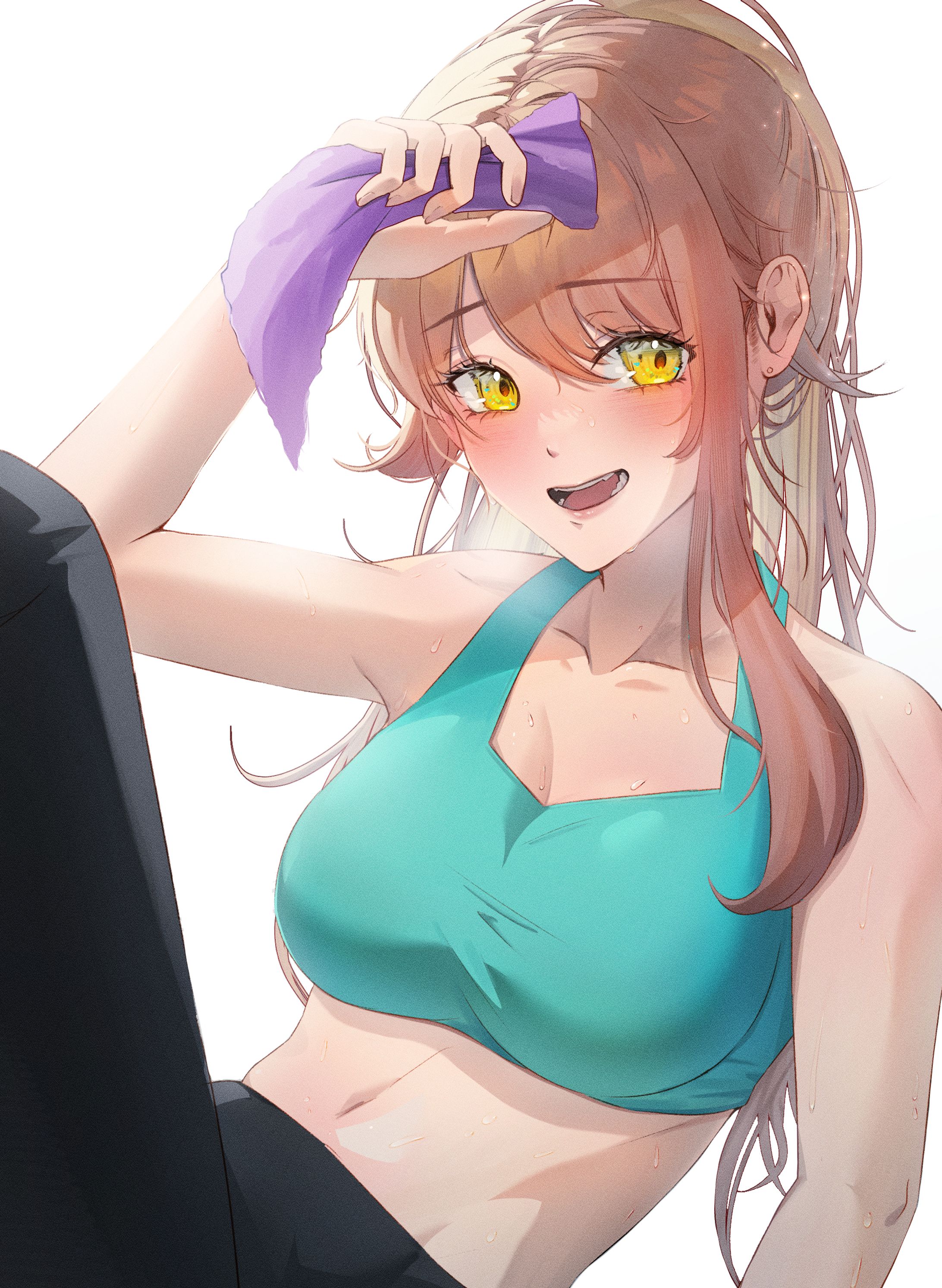 【イラスト】vtuberアライネコ_筋トレ-1