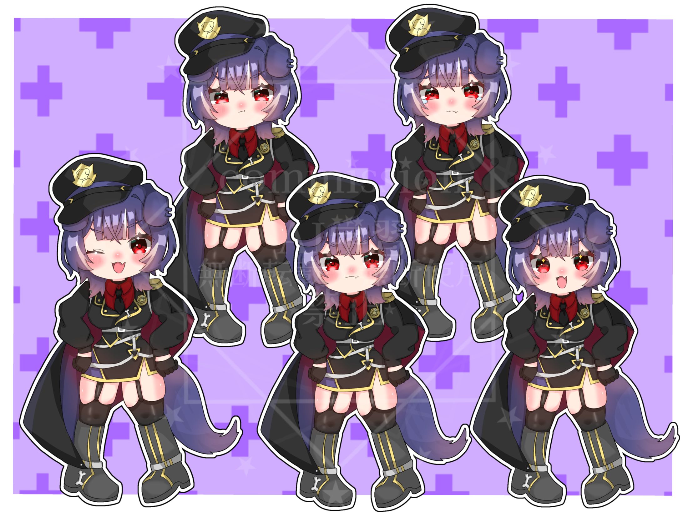 ミニキャラ全身+表情差分4種 / ライリー･ヴィクトール 様-1