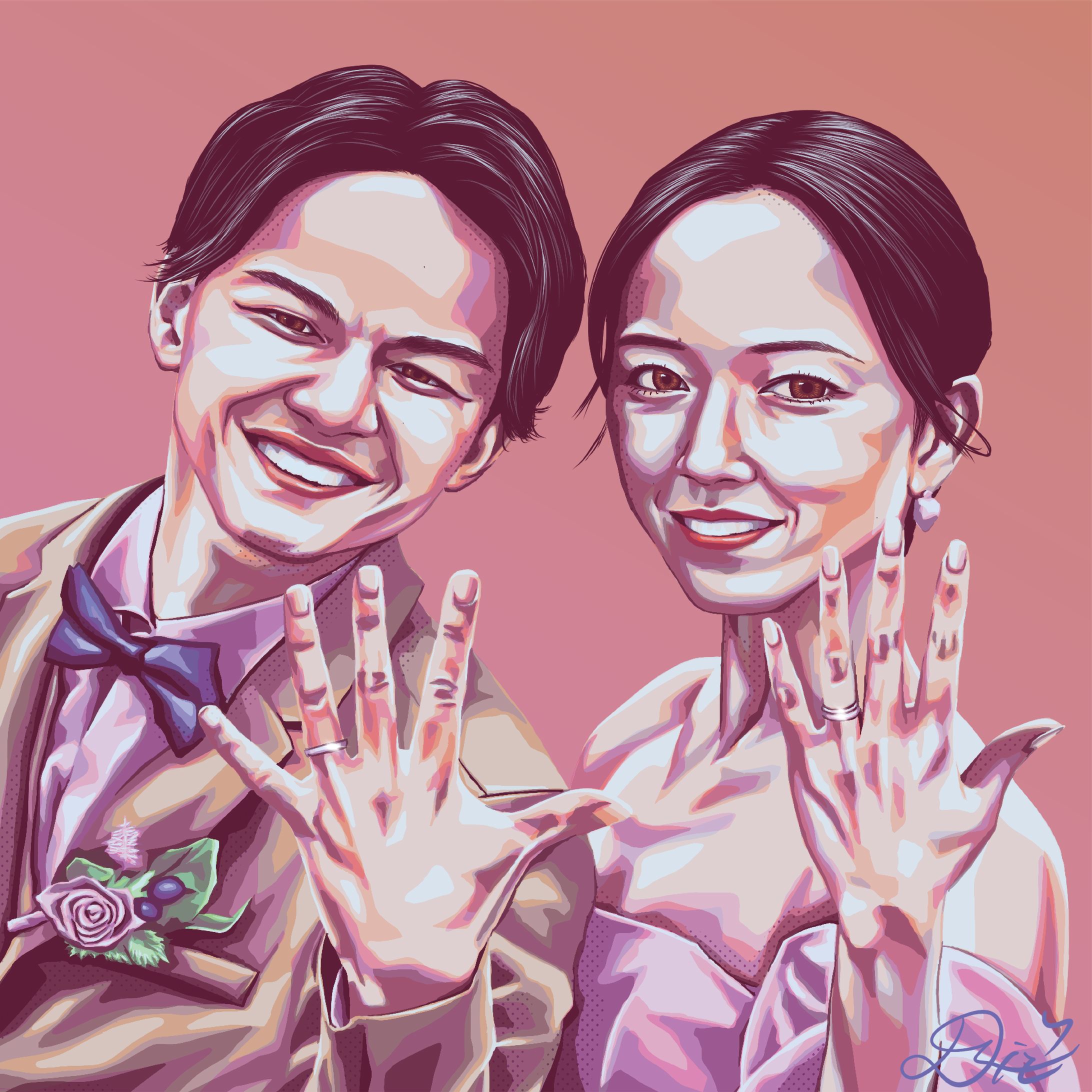 ウェディング記念イラスト-1