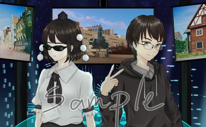さくしゃ様ご依頼「逃走中07」招待状用イラストレーション