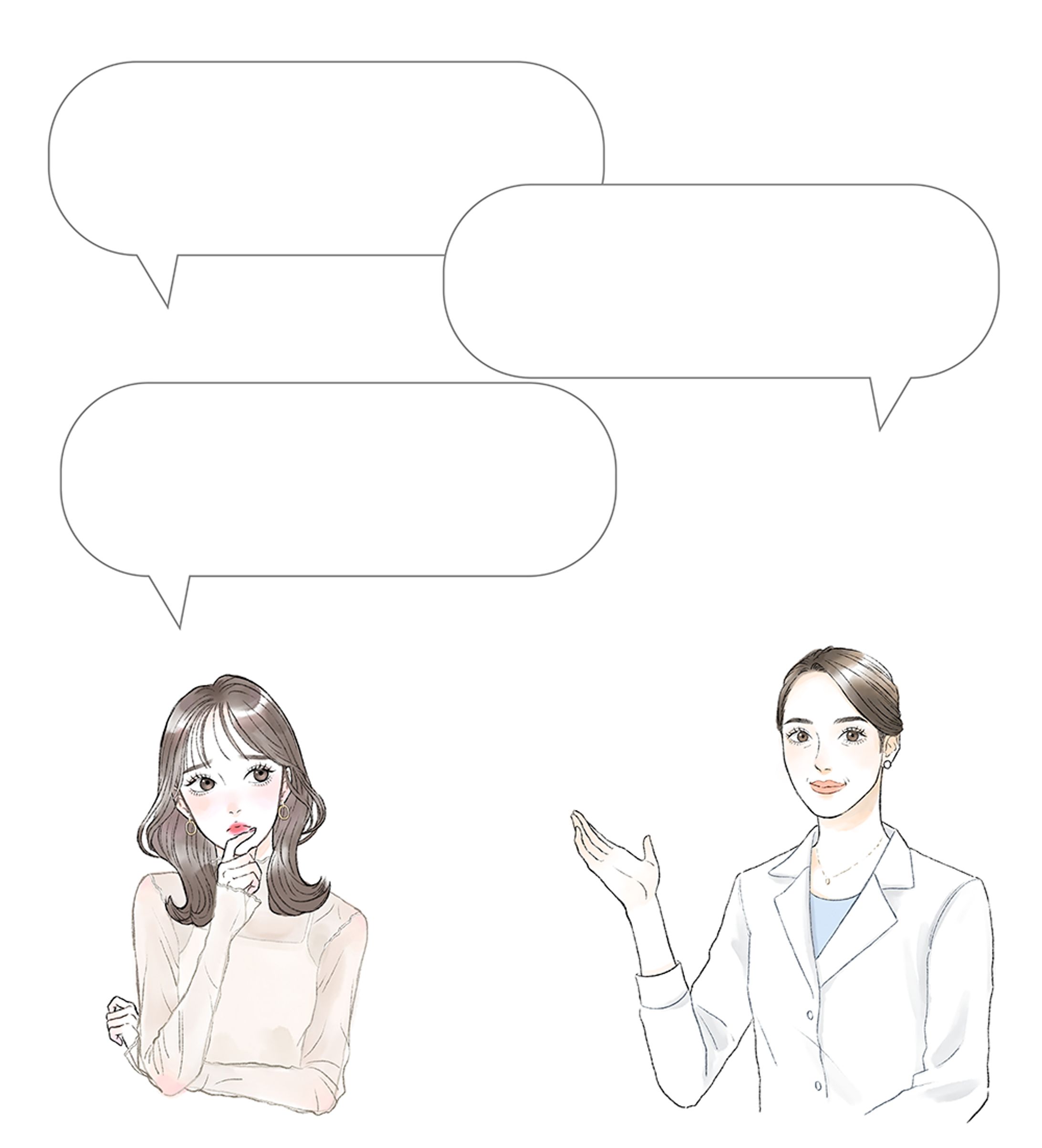 悩む＆女医会話イメージ-1