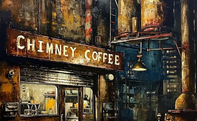 Midjourney のバージョンが6になって、文字が入れやすくなりました☕️

#midjourney 
#chimneycoffee