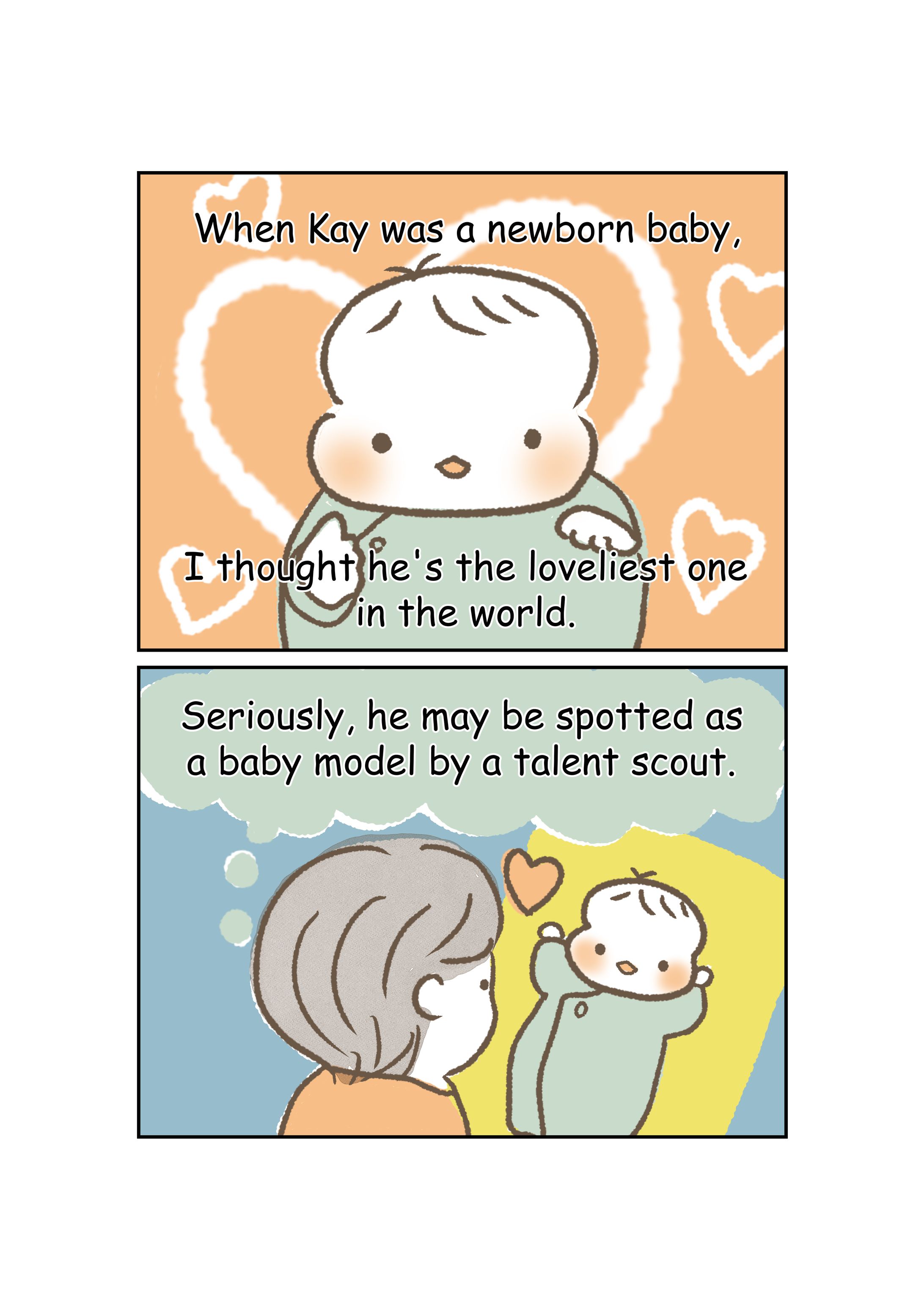 【4コマ英語育児漫画】赤ちゃんモデル-1