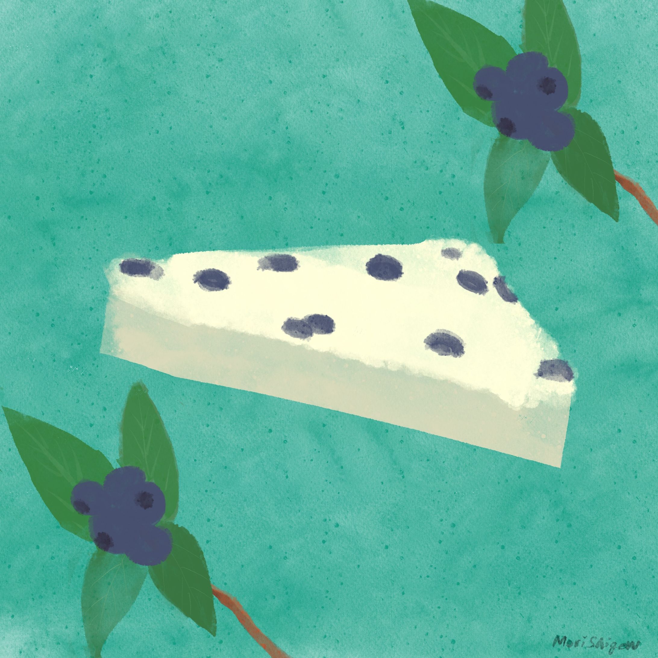 ブルーベリーのチーズケーキ　-1