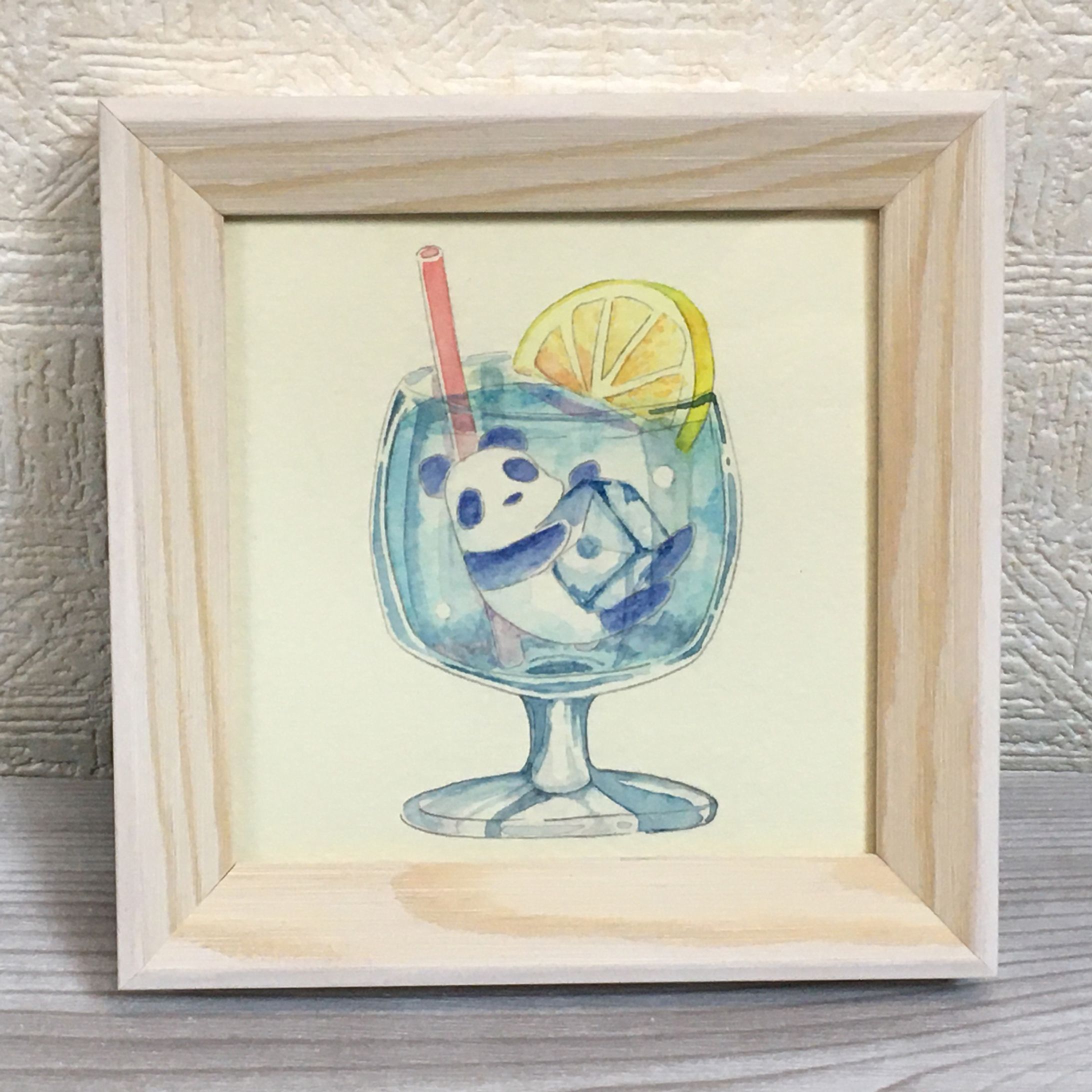 頭の上のパンダ ソーダー 原画 アクリルキーホルダー-1