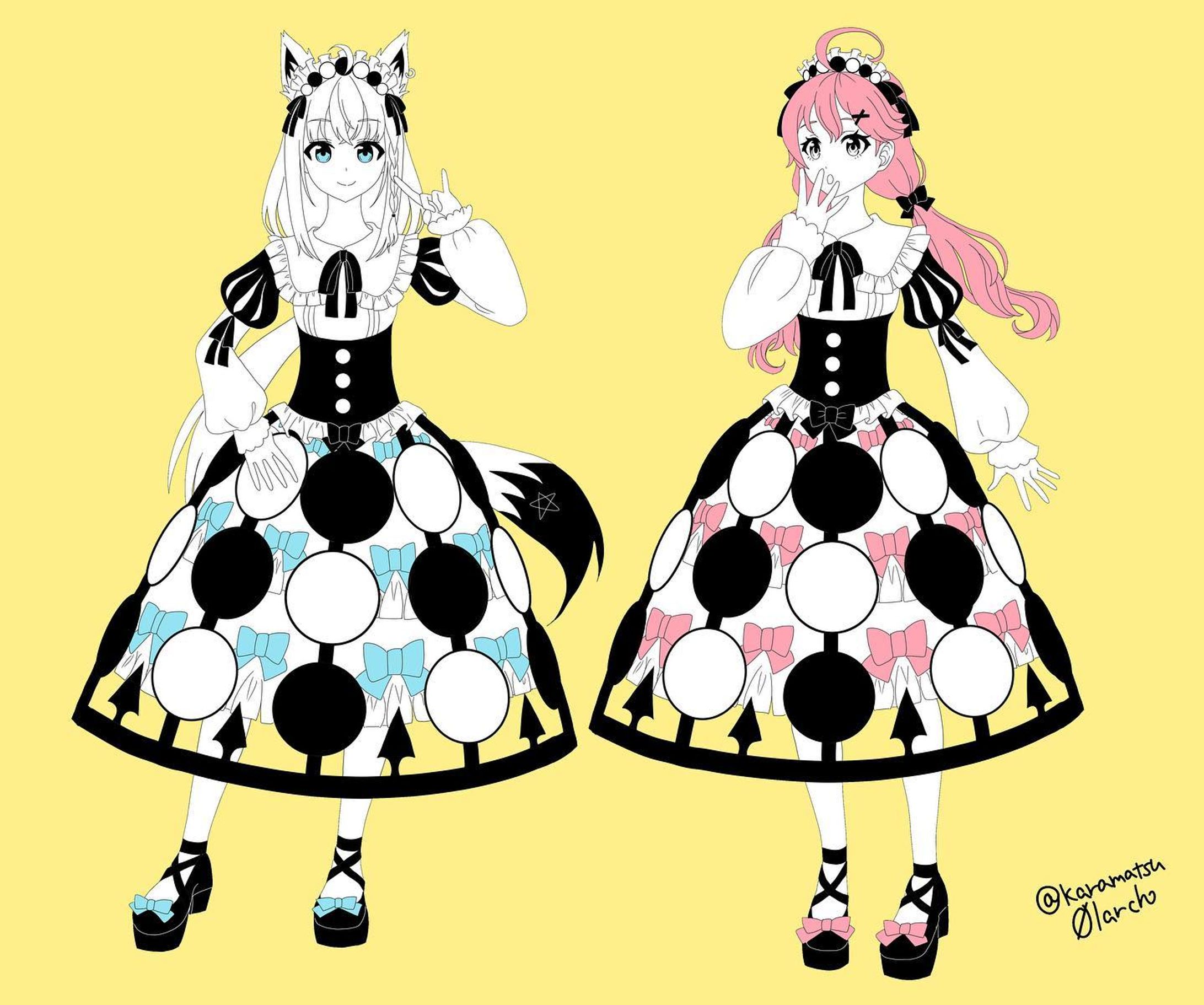 フブキ様とみこち様の五目並べが強烈すぎて、
衣装デザイン思いついた。
#絵フブキ
#miko_Art
#イラスト
#ホロライブイラスト 
#ホロライブ-1