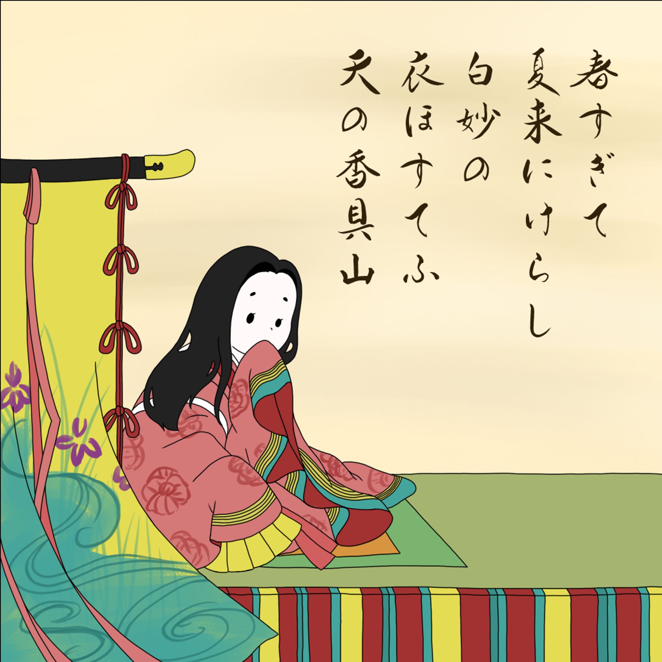 【イラスト】着物を着た女の子たち-1