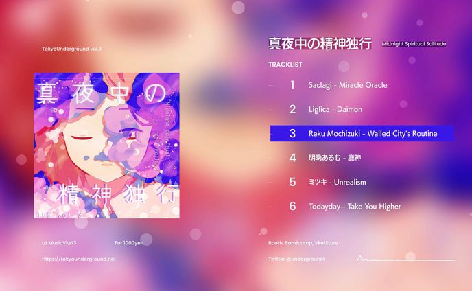 TokyoUnderground様『真夜中の精神独行』楽曲提供