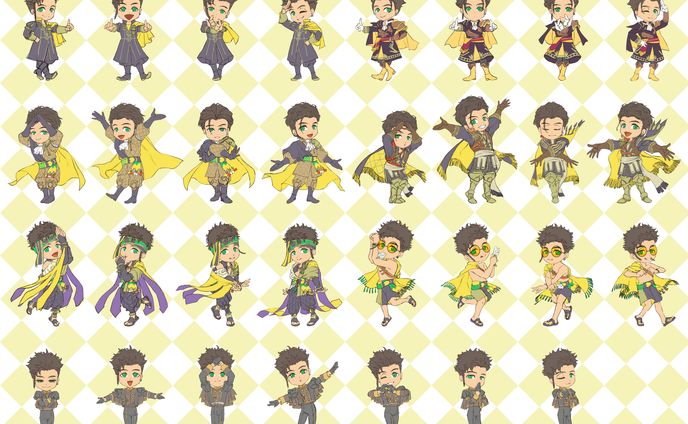 ミニキャラクターのパターンアニメ