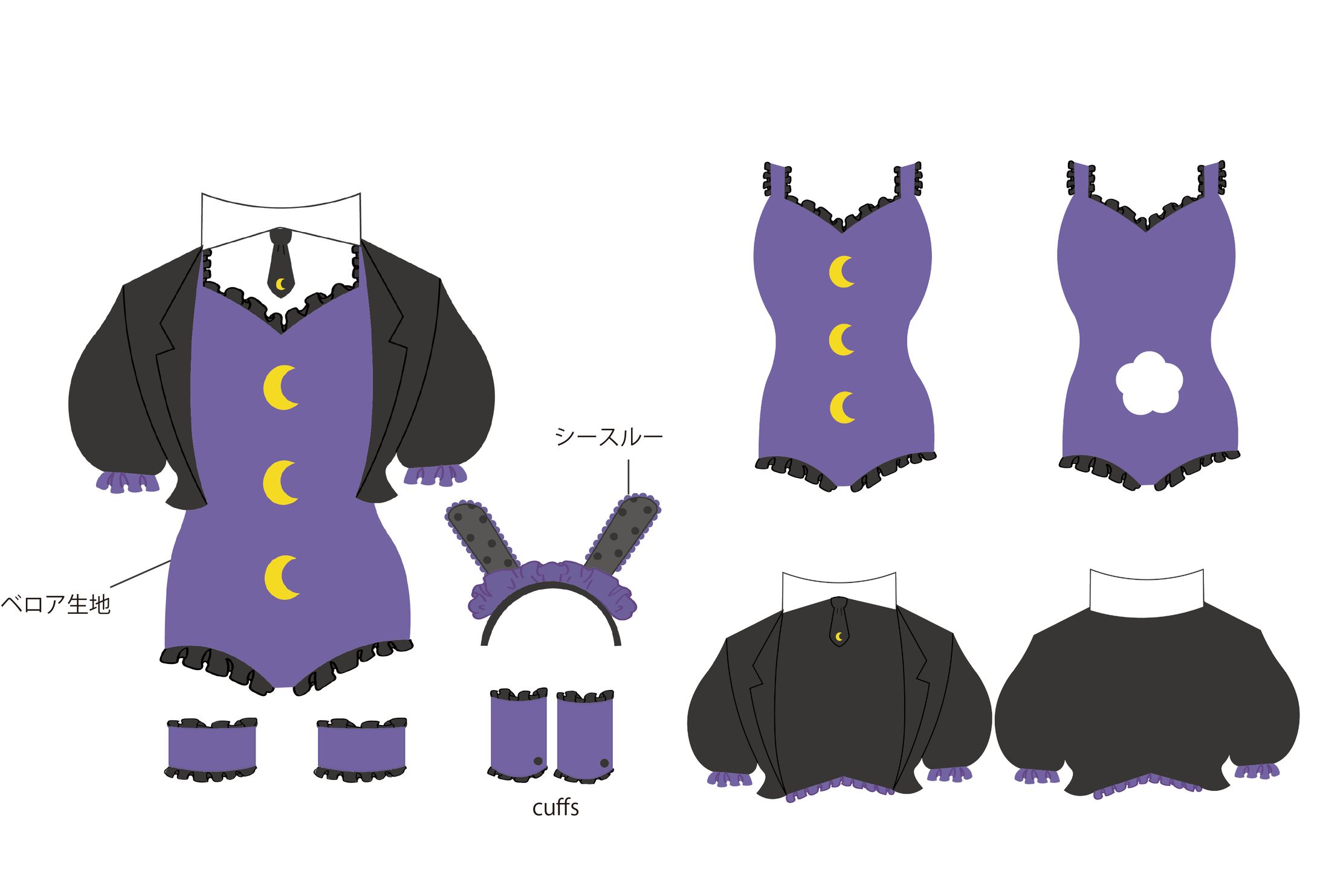 月とうさぎをコンセプトにした衣装デザイン Bタイプ-1