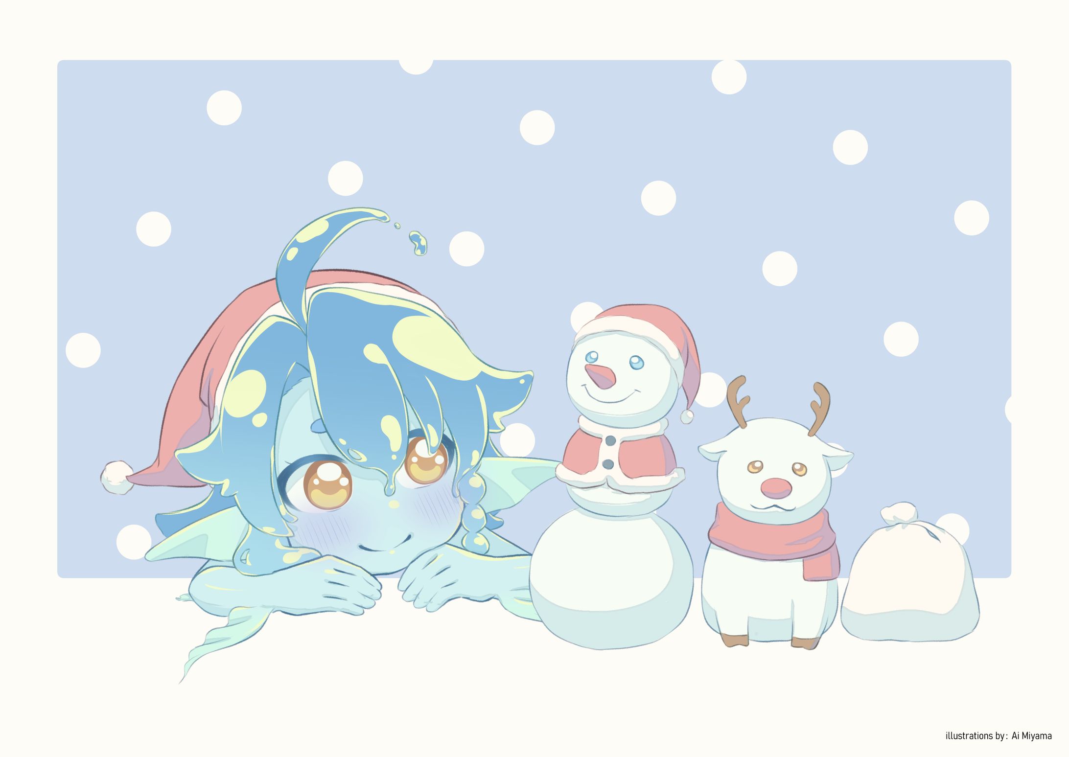 みー子とゆきだるまサンタ-1