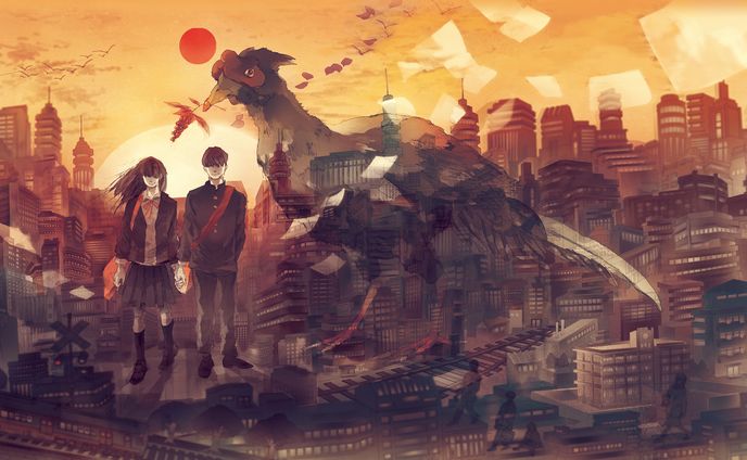 或る街の夕景