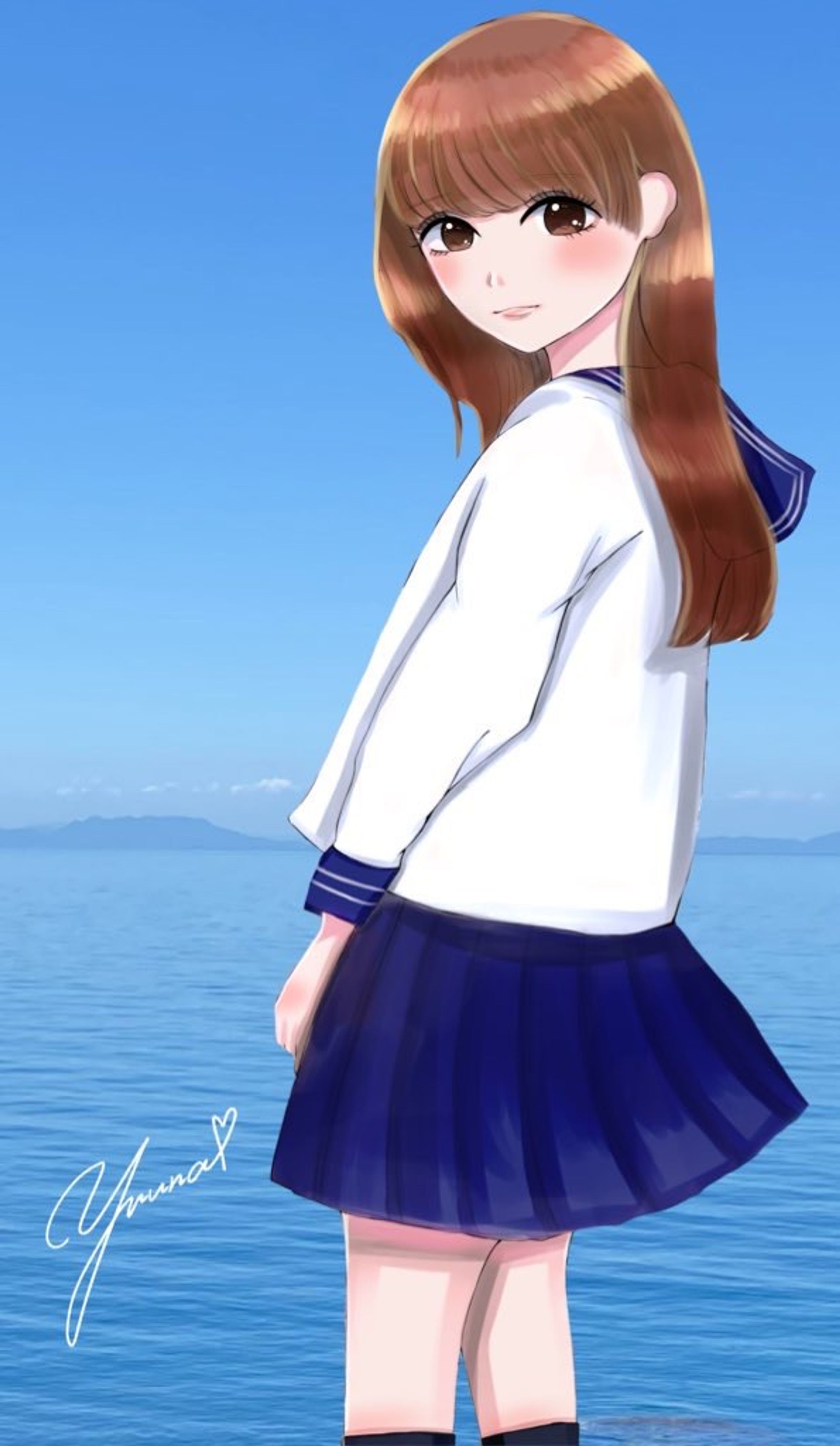 海と女の子-1