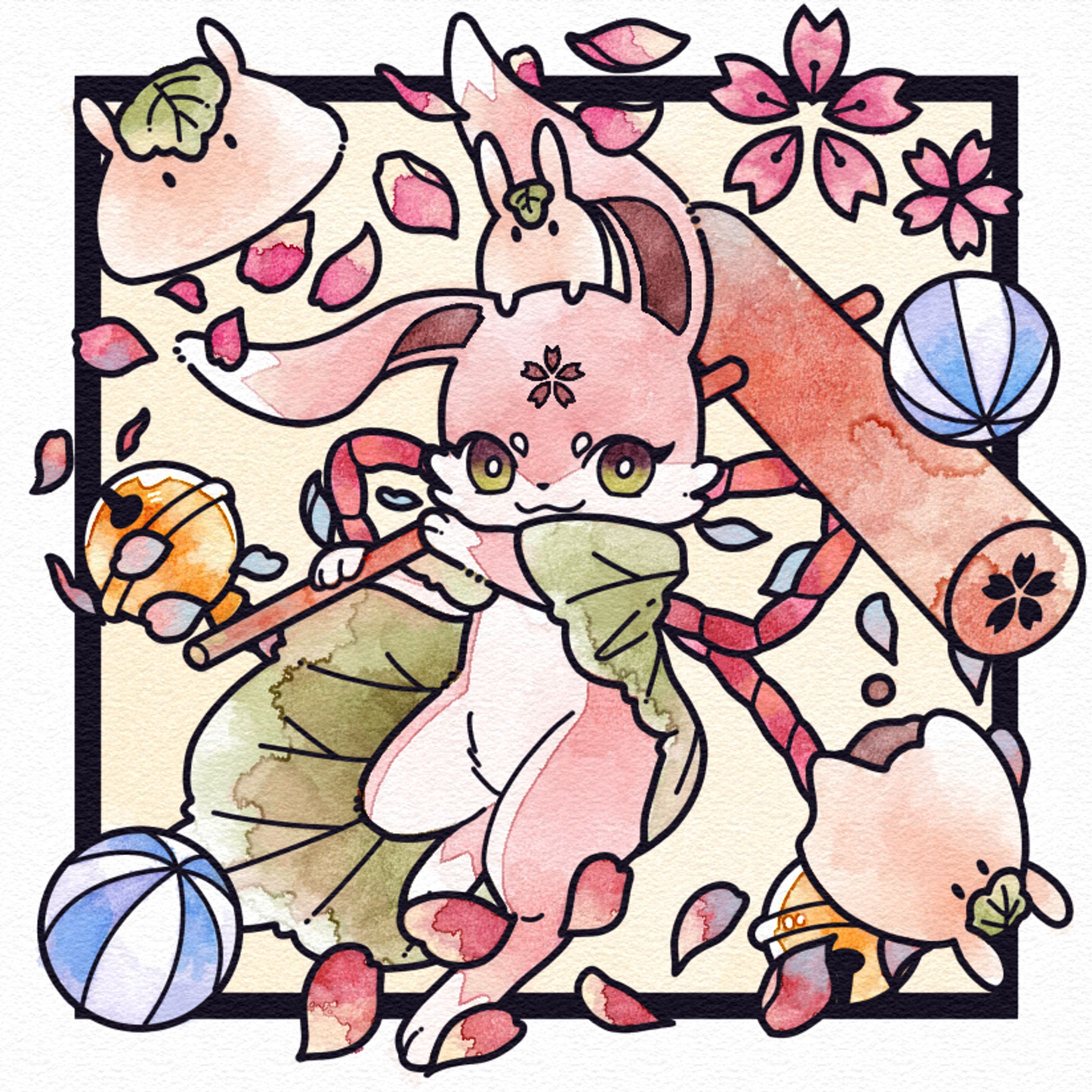 【ぬりえっこ】2023年4月号イラスト-1