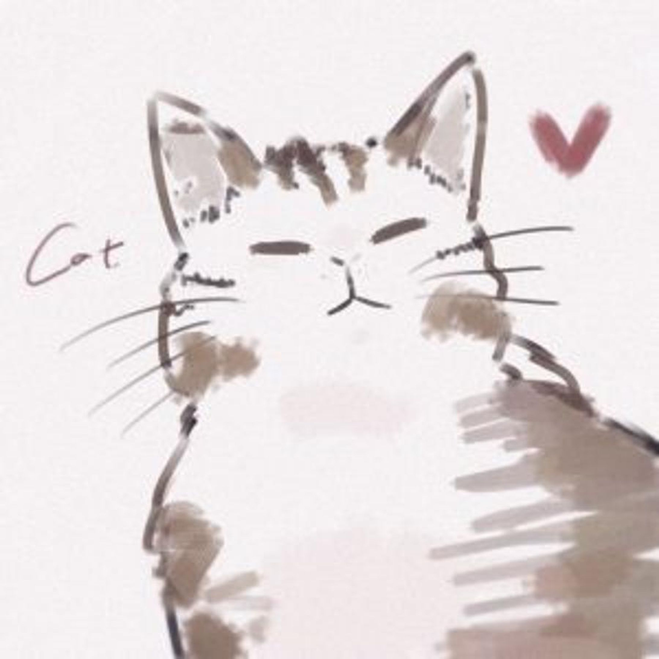 油彩　動物　猫　イラスト　制作　-1